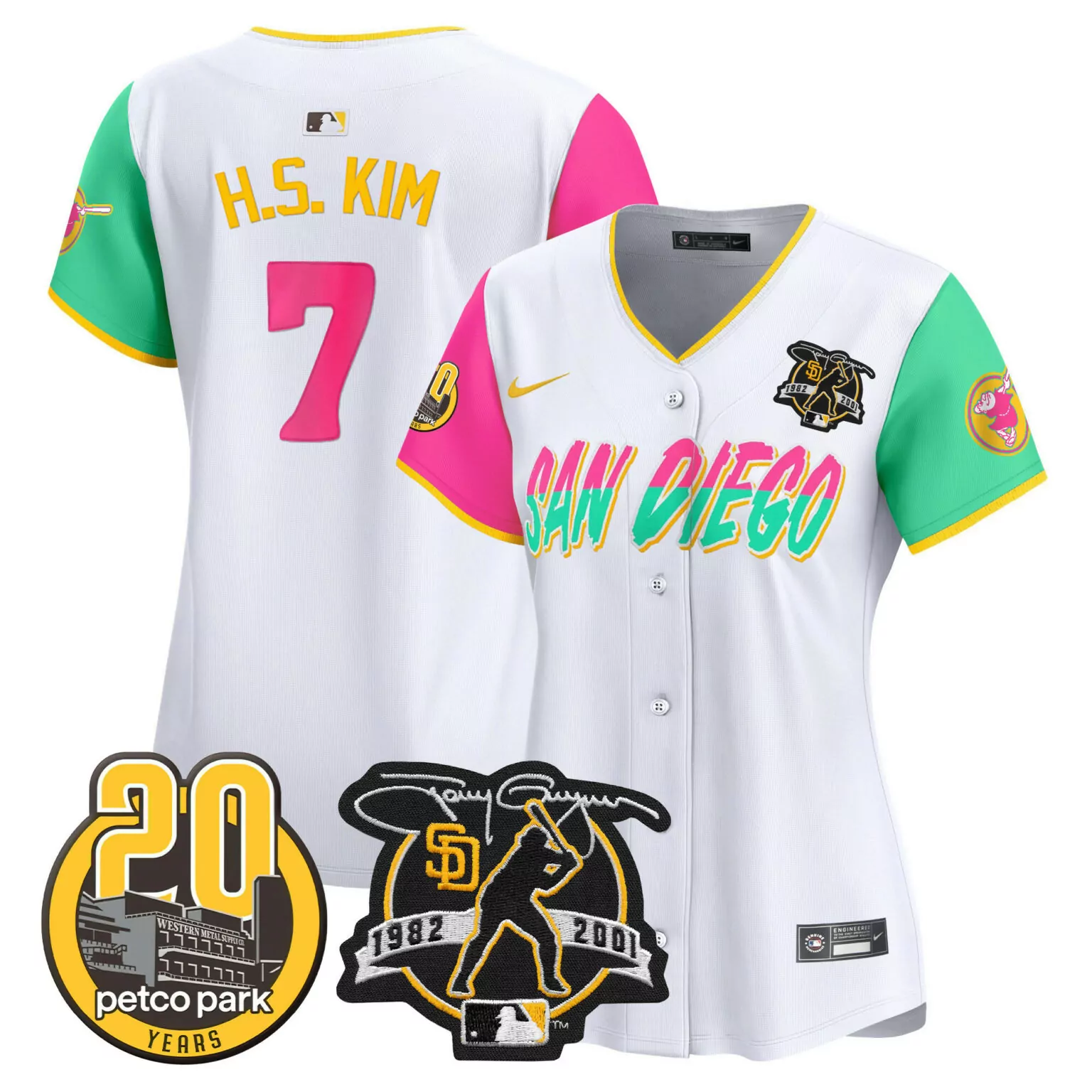 Customizable City connect ha seong kim san diego padres tony gwynn petco park 20th patch jersey all stitched 1690