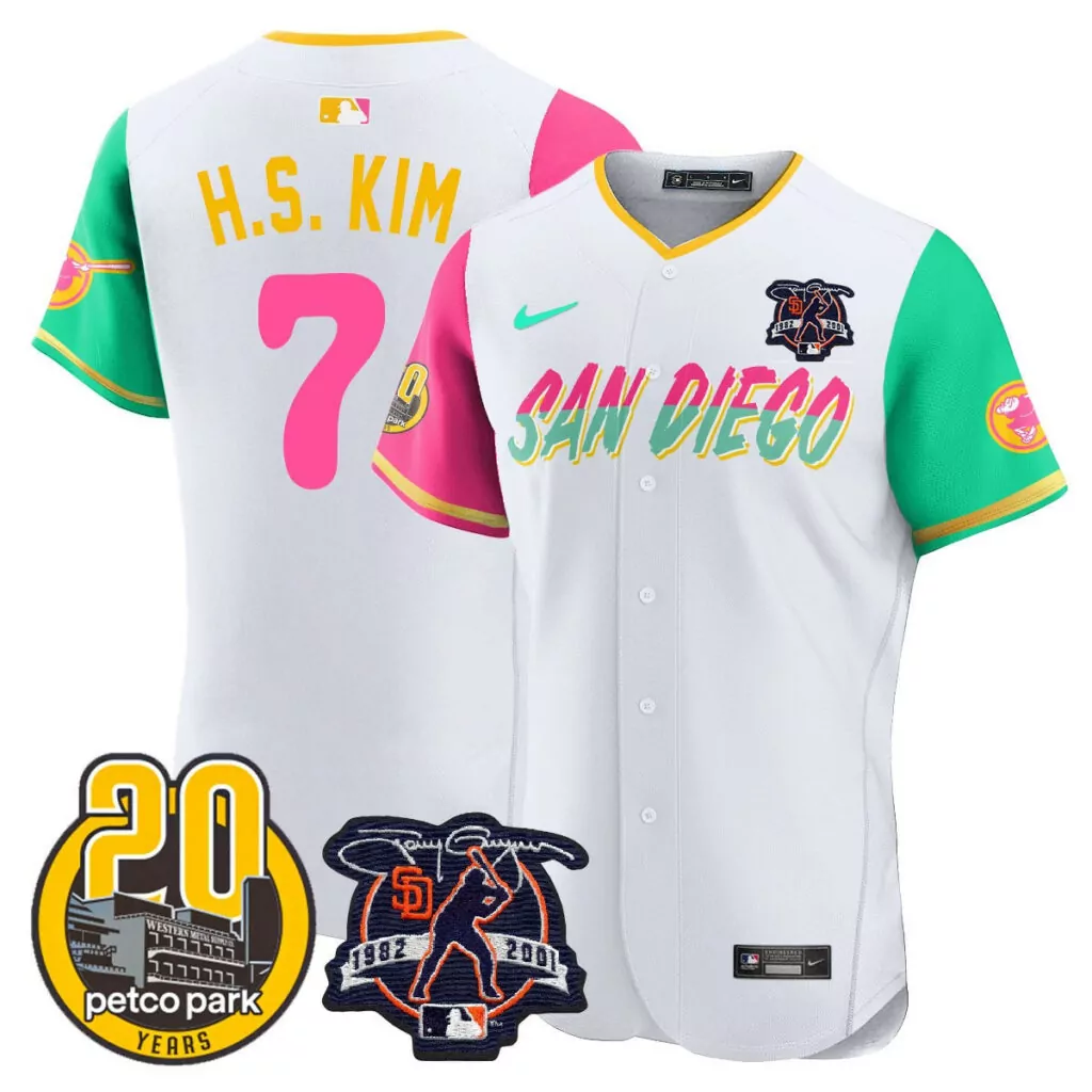 Customizable City connect ha seong kim san diego padres tony gwynn petco park 20th patch jersey all stitched 1690