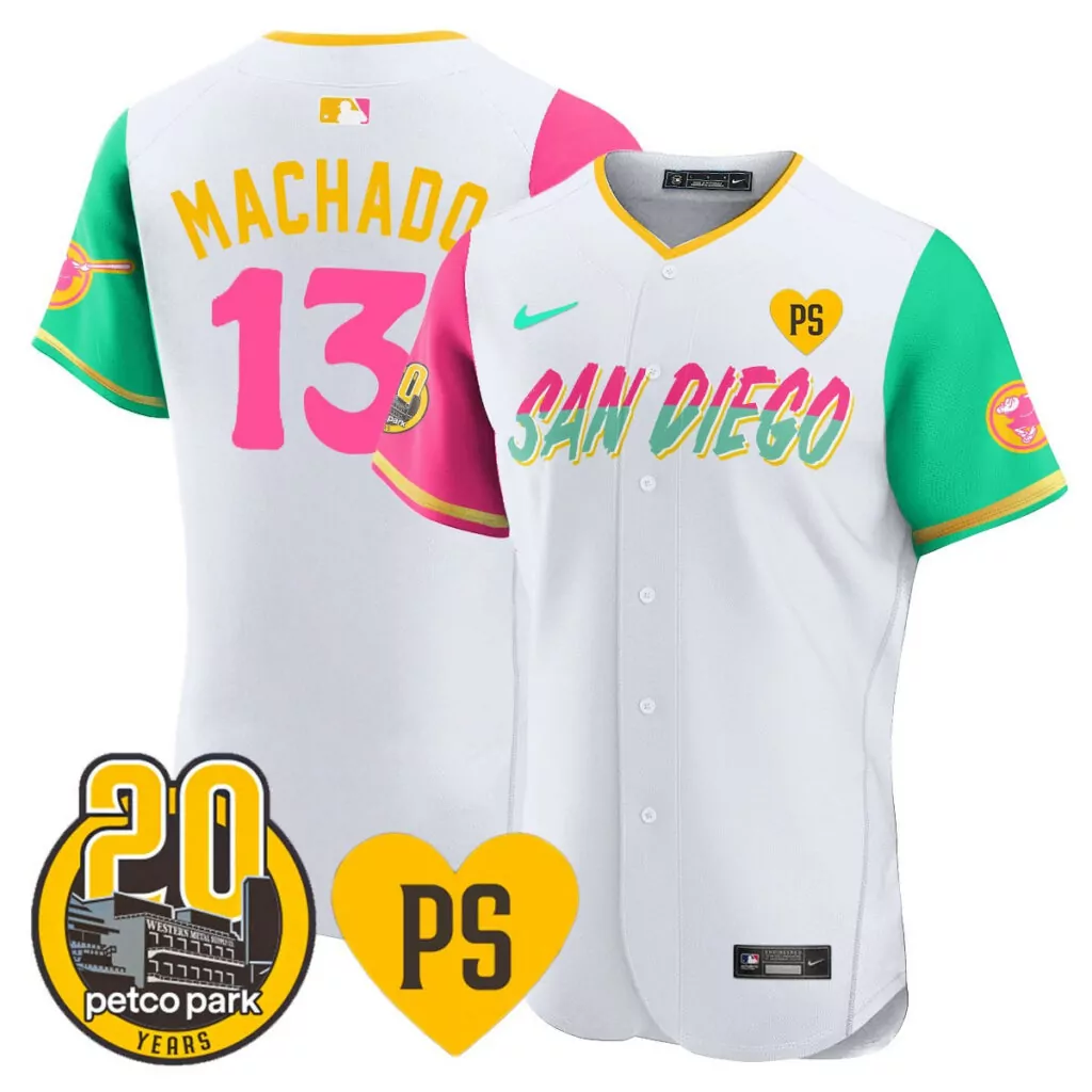 Personalized City connect manny machado san diego padres for peter petco park 20th patch jersey all stitched 3275