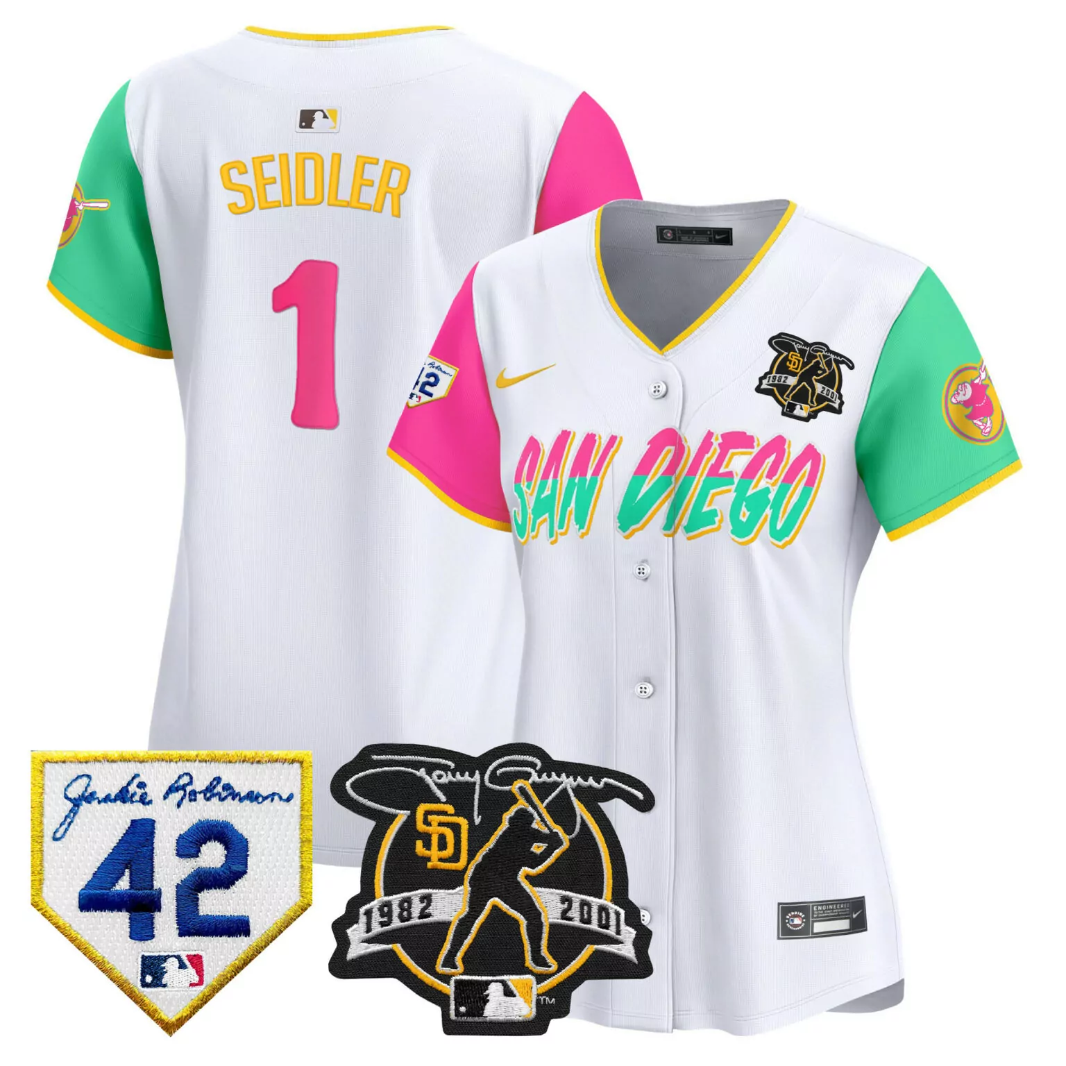 Custom City connect peter seidler san diego padres 2024 tony gwynn robinson patch jersey all stitched 1703