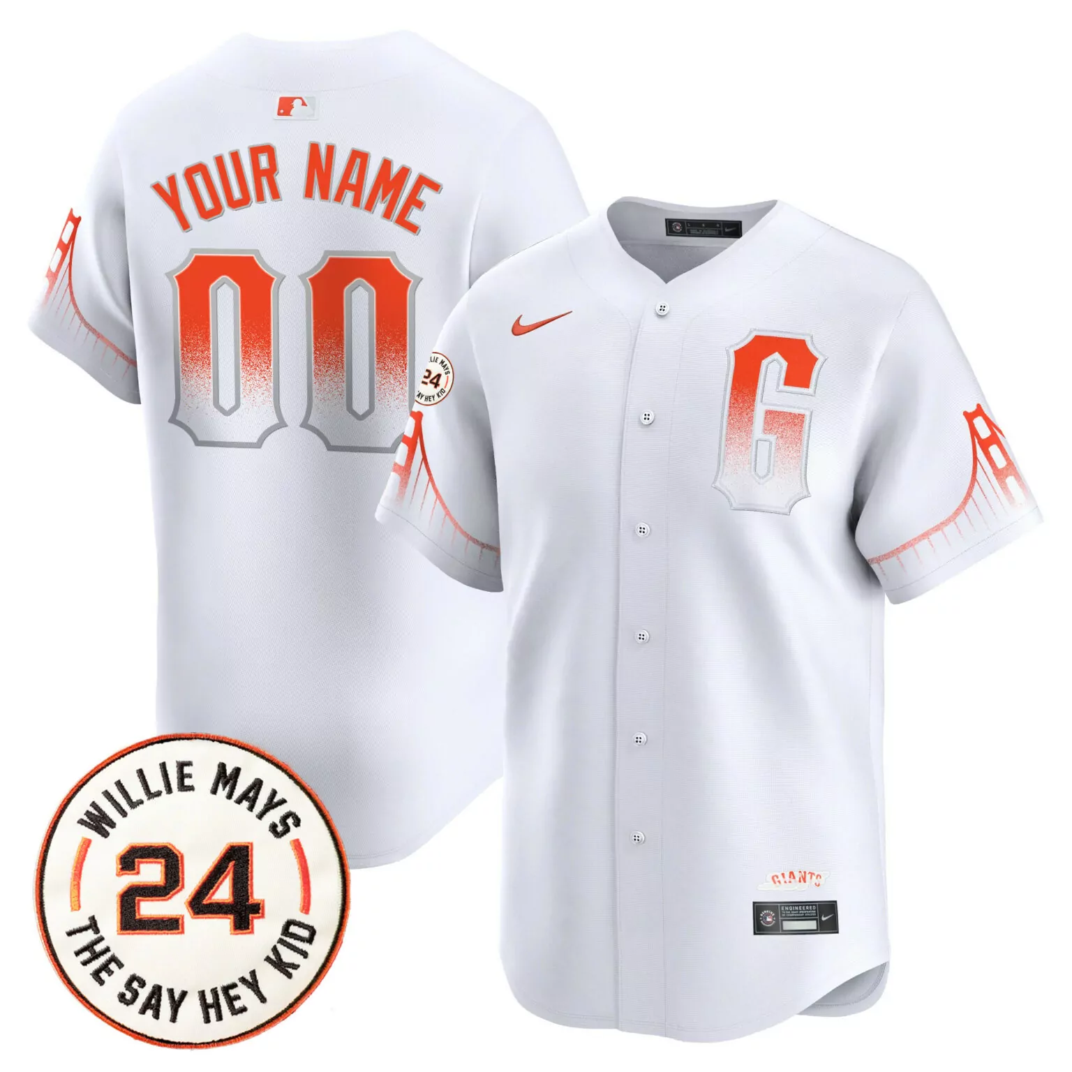 Custom City connect michael conforto san francisco giants 2024 willie mays patch jersey v6 all stitched 5861