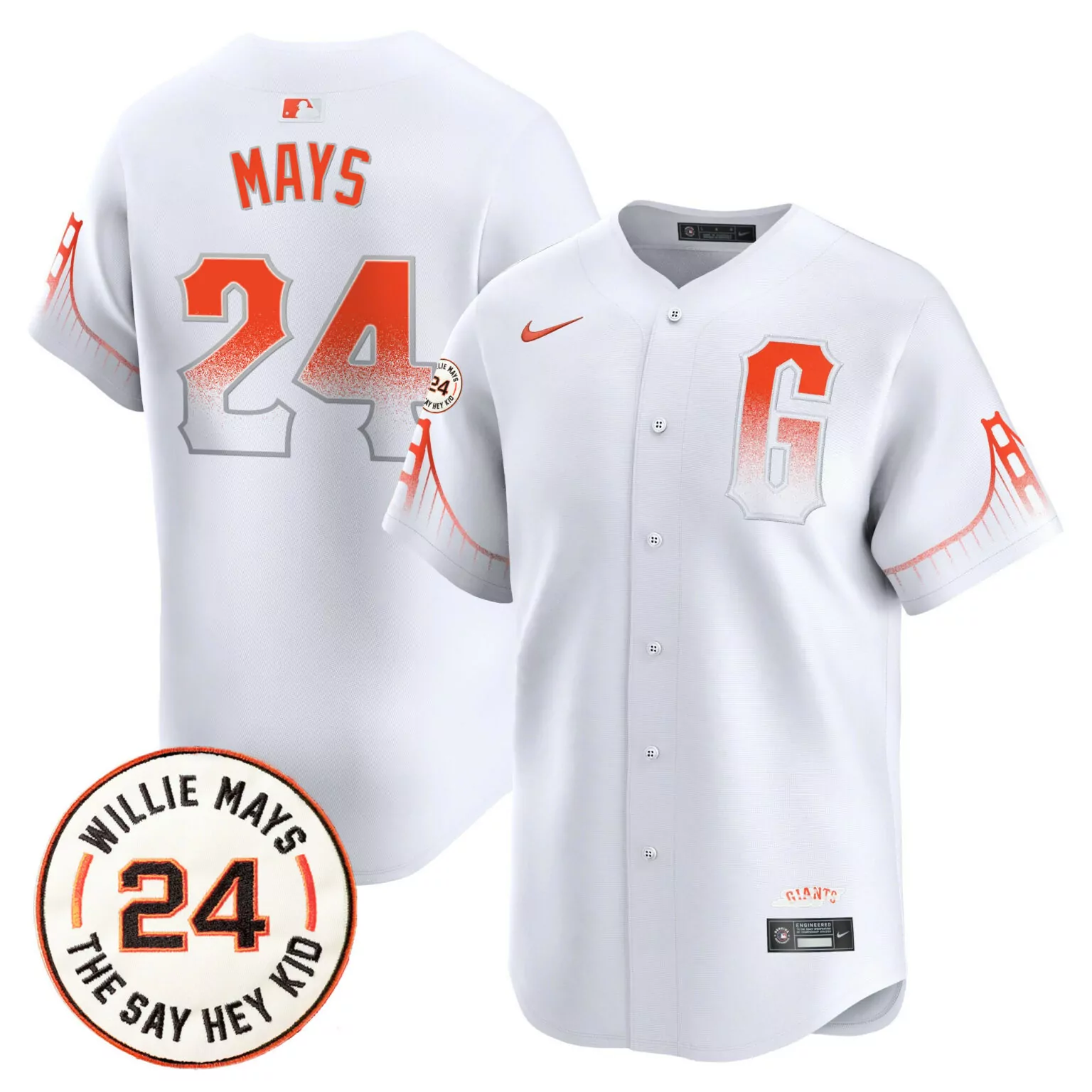 Custom City connect willie mays san francisco giants 2024 willie mays patch jersey all stitched 5199