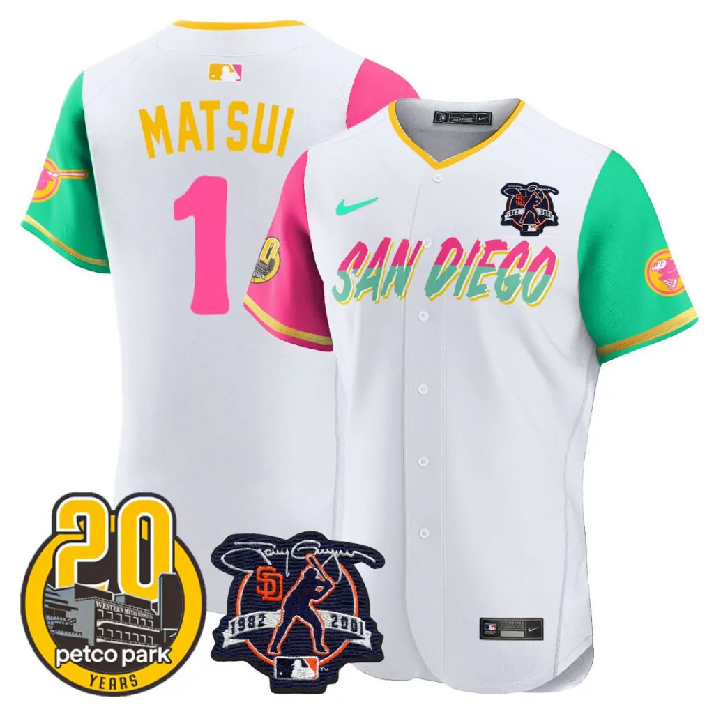 Customizable City connect yuki matsui san diego padres tony gwynn petco park 20th patch jersey all stitched 5062