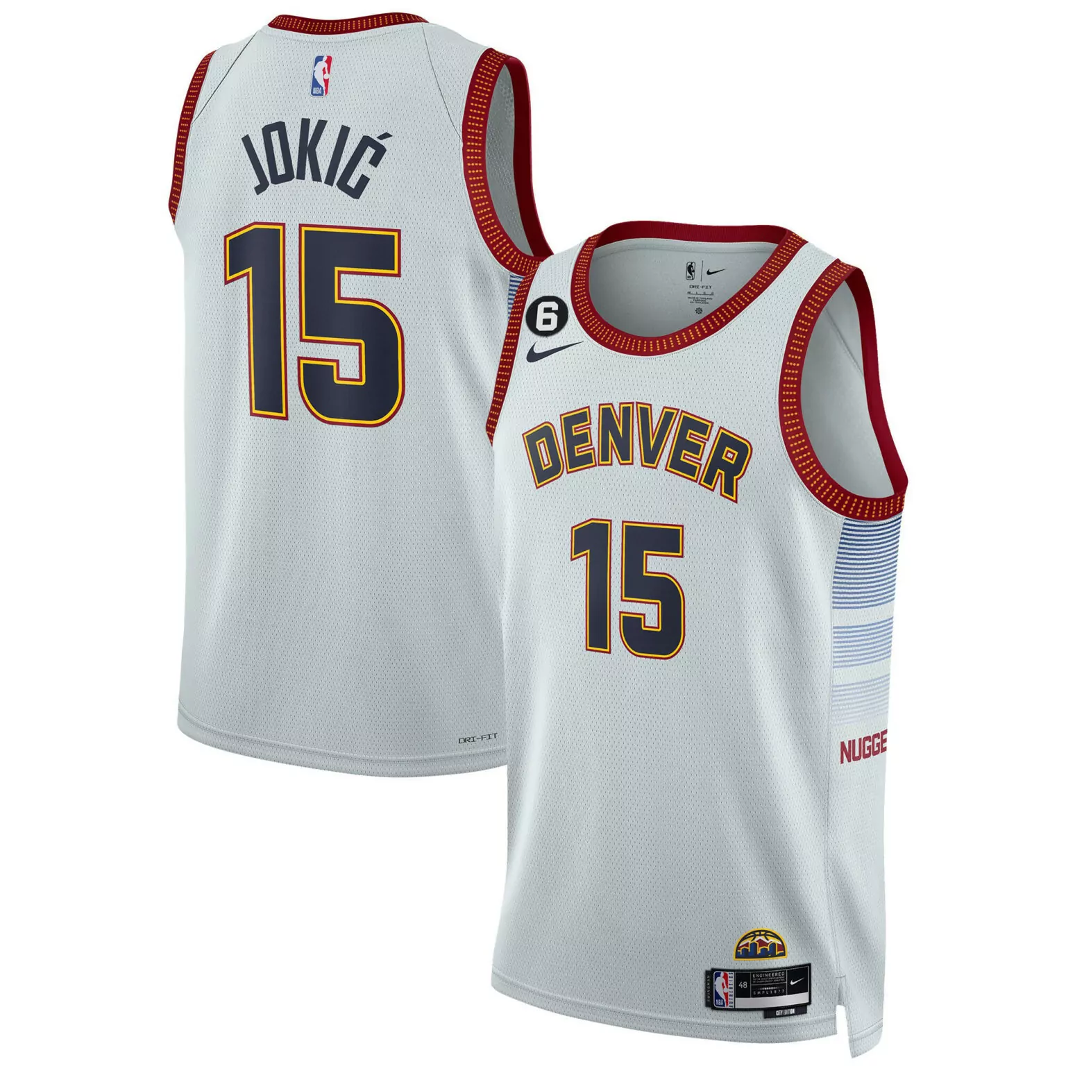 Customizable City nikola jokic denver nuggets 6 patch collection jersey all stitched 2252