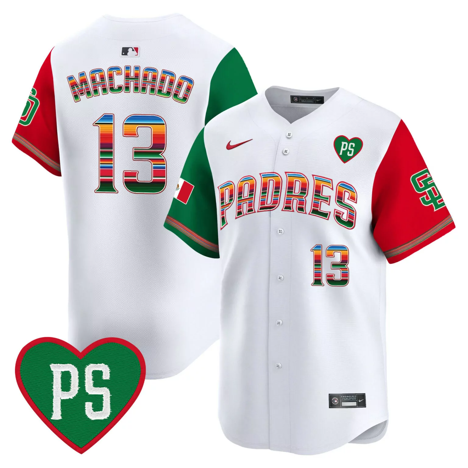 Custom Color sleeves manny machado san diego padres mexico for peter patch jersey all stitched 9354