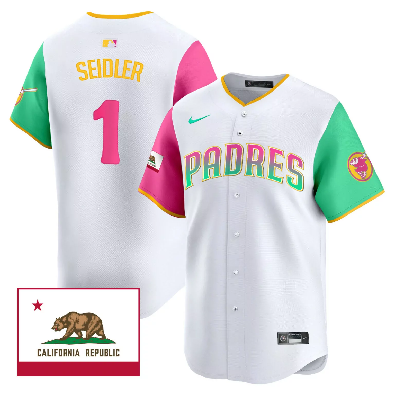 Personalized Color sleeves peter seidler san diego padres 2024 san diego city style jersey v2 all stitched 3166