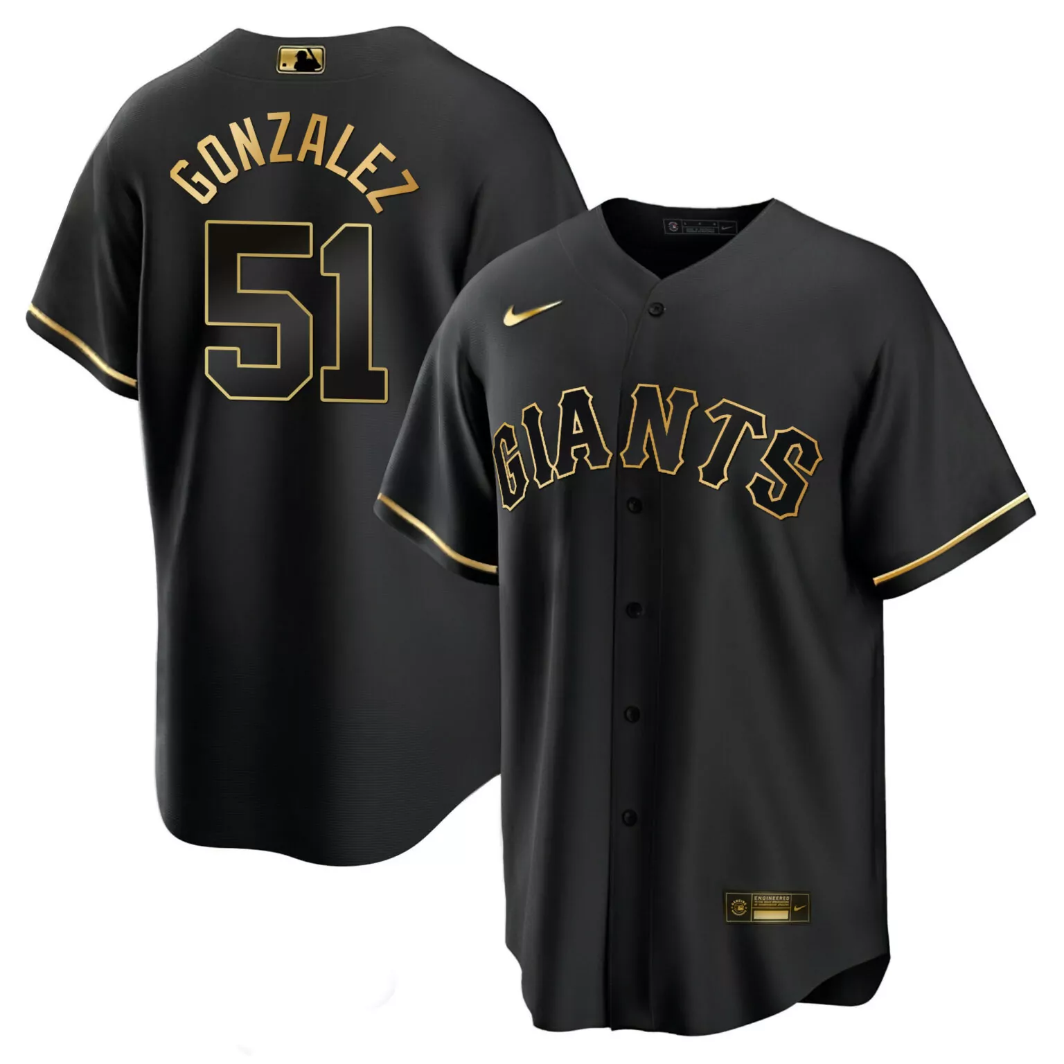 Personalized Cool black gold luis gonzalez san francisco giants black limited gold jersey all stitched 2081
