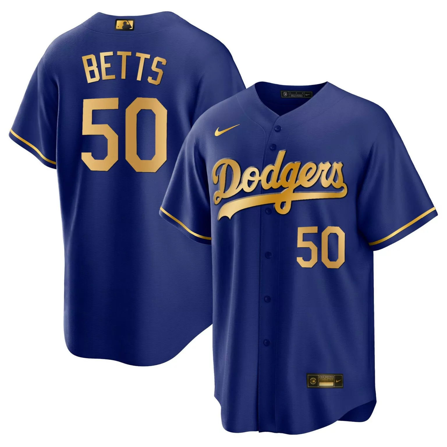 Customizable Cool royal gold mookie betts los angeles dodgers gold jersey all stitched 9084
