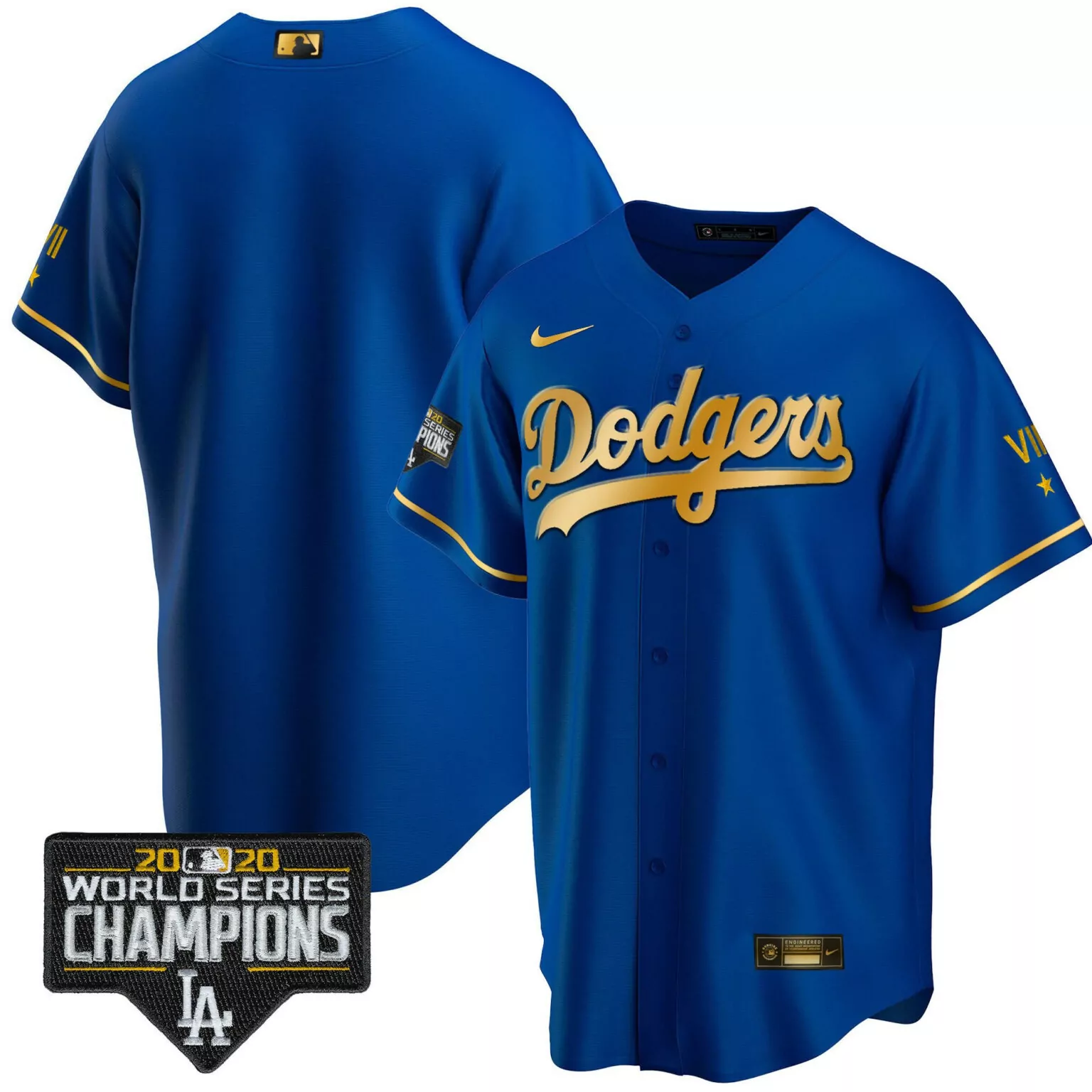 Custom Cool royal team los angeles dodgers world series 2020 gold jersey all stitched 3429