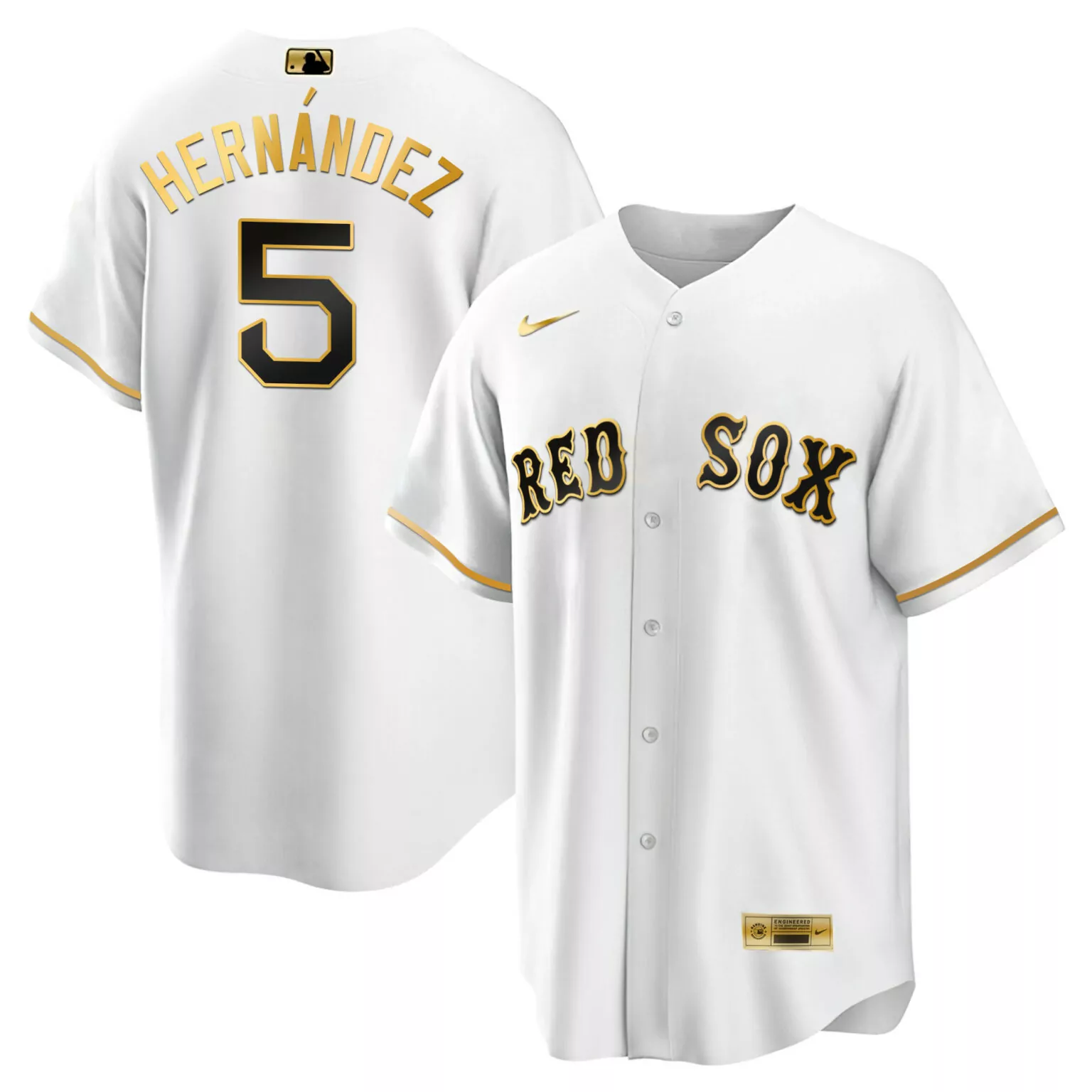 Personalized Cool white gold enrique hernandez boston red sox black gold jersey all stitched 2168