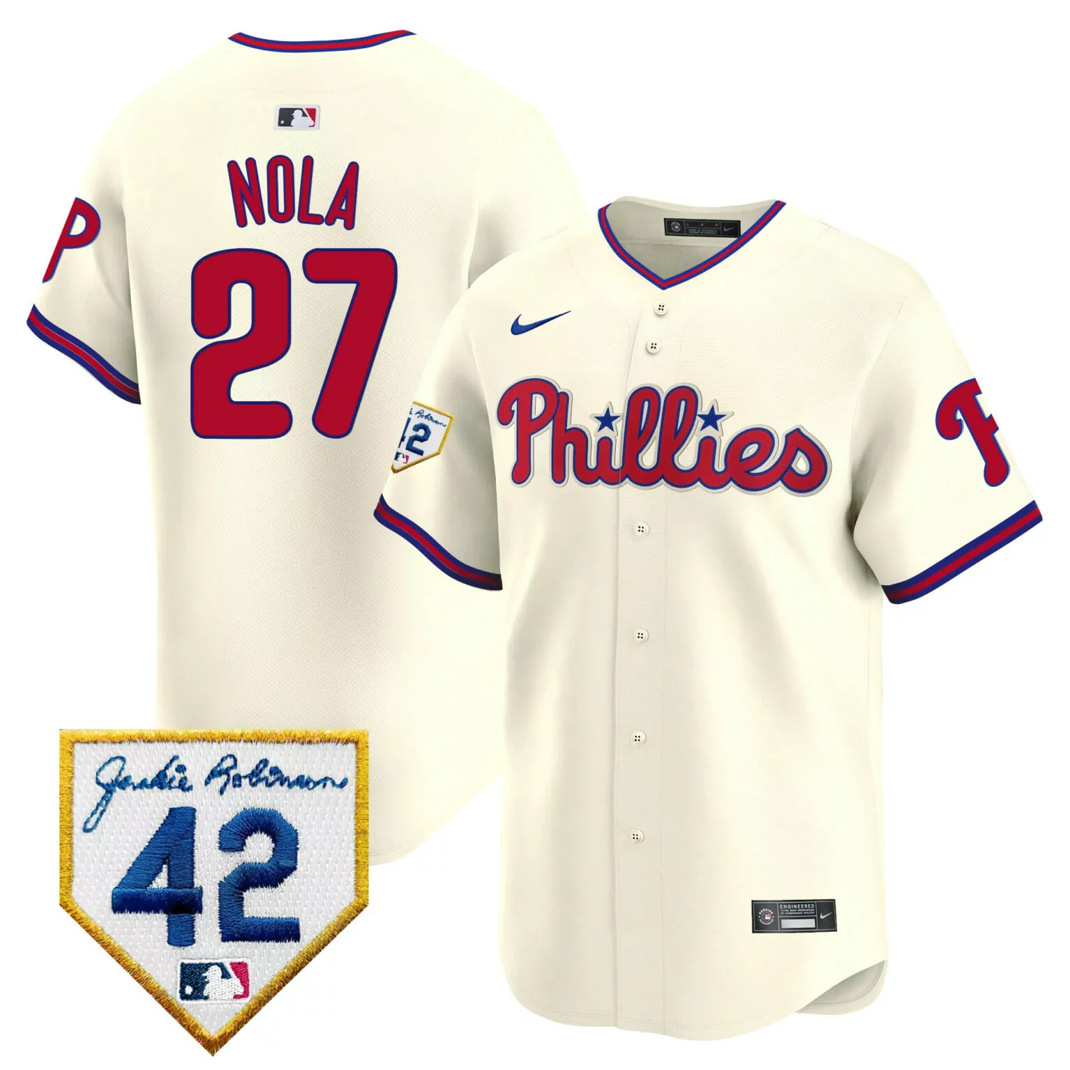 Personalized Cool home aaron nola philadelphia phillies gold 2022 world series jersey all stitched 3285