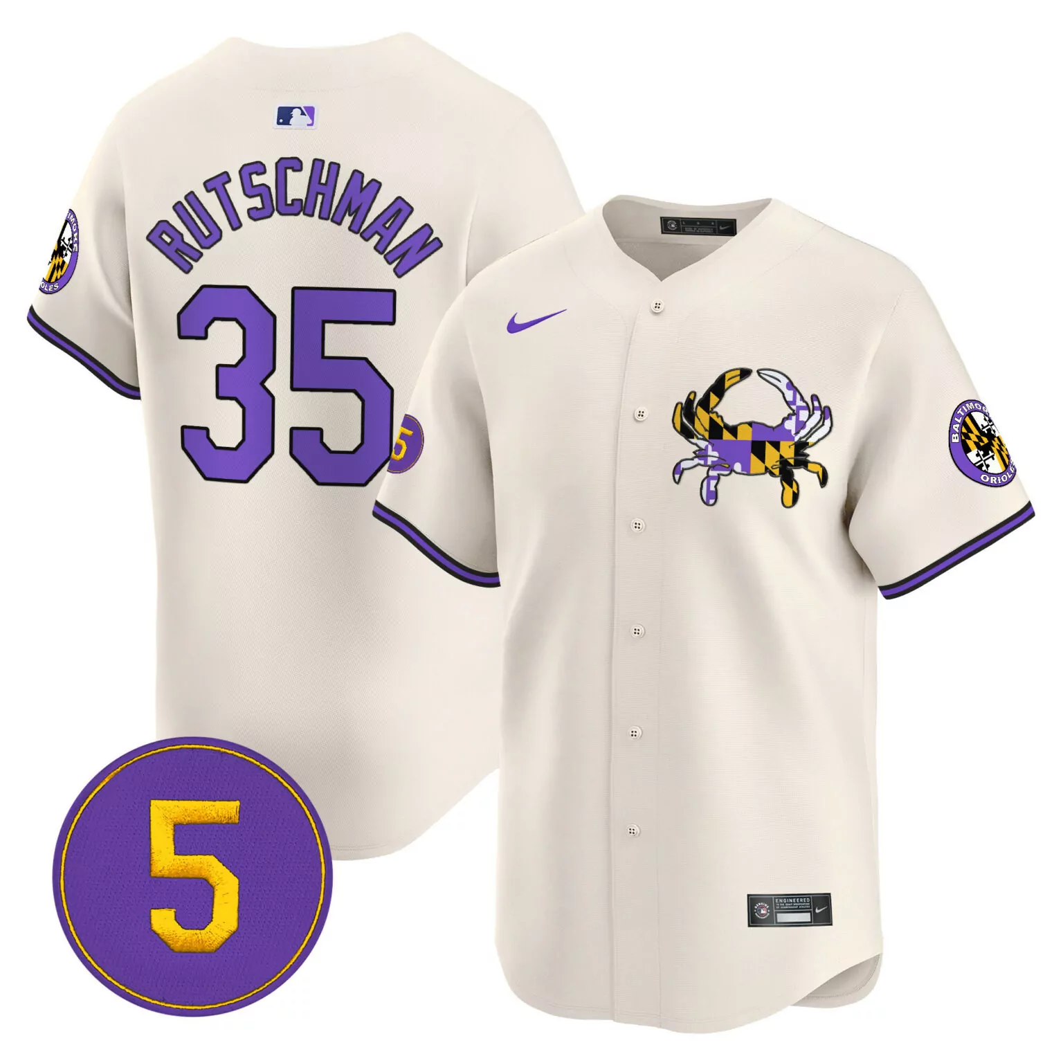 Custom Cream adley rutschman baltimore orioles purple jersey all stitched 5063