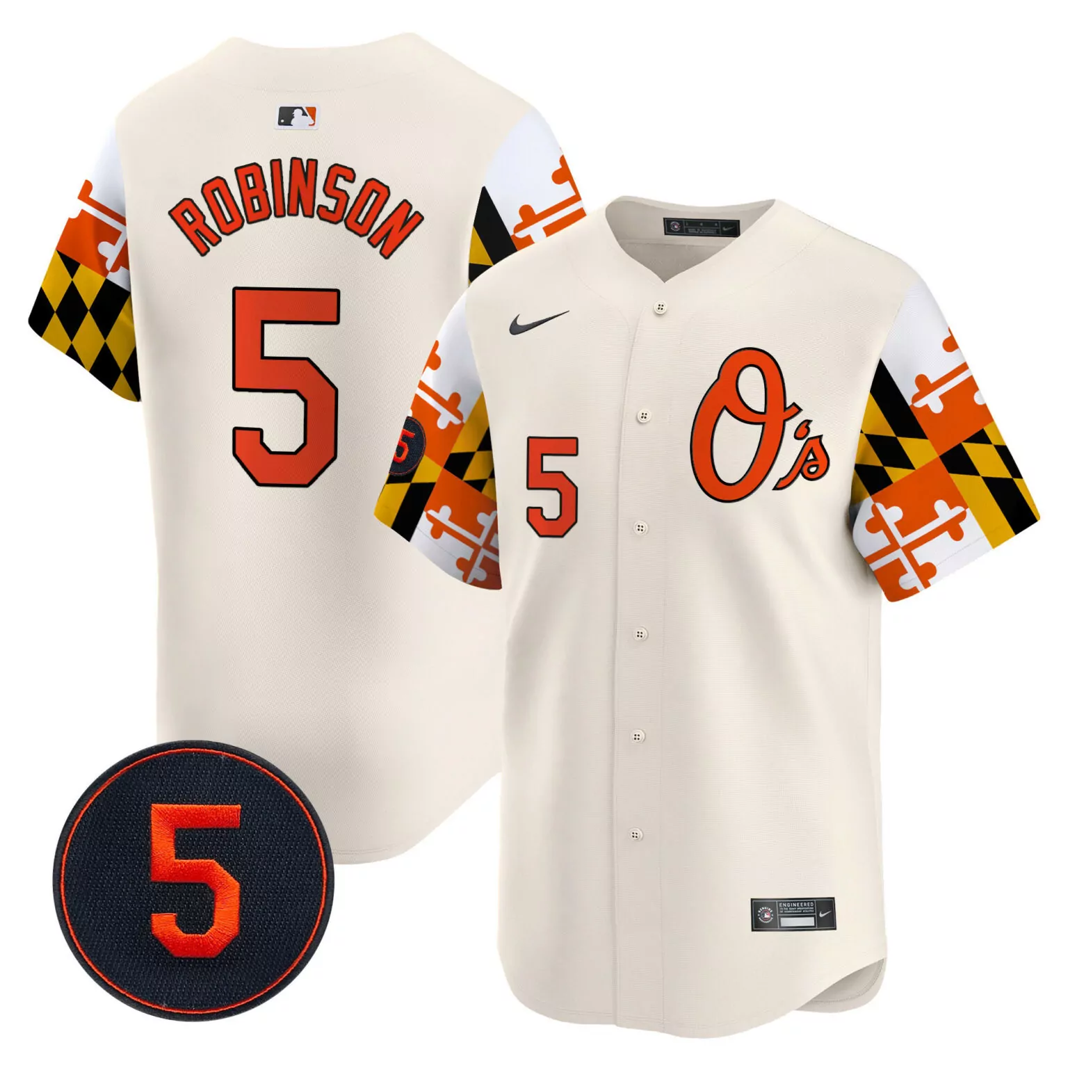 Custom Cream brooks robinson baltimore orioles robinson patch jersey v5 all stitched 6571