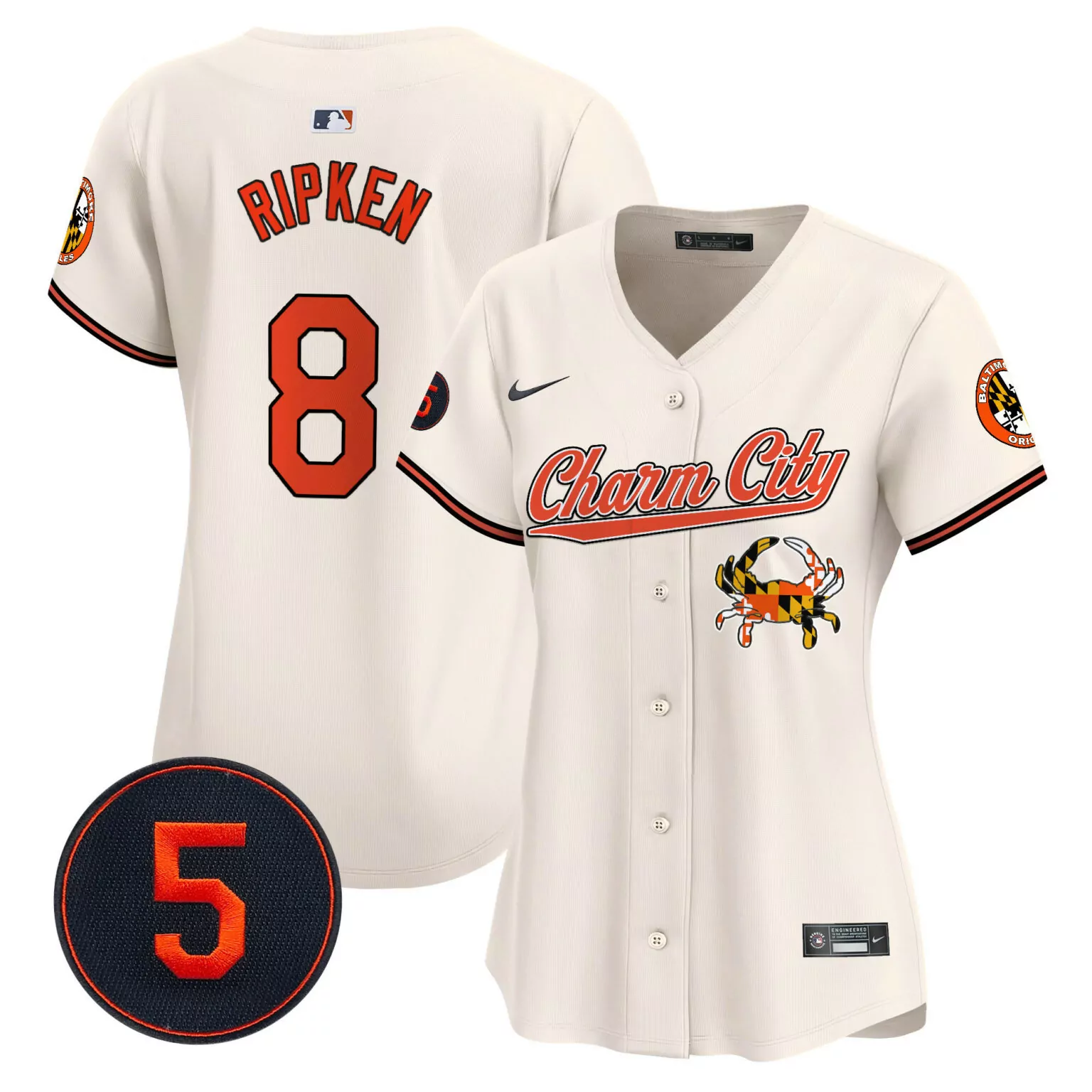 Customizable Cream cal ripken baltimore orioles robinson patch jersey v8 all stitched 9945