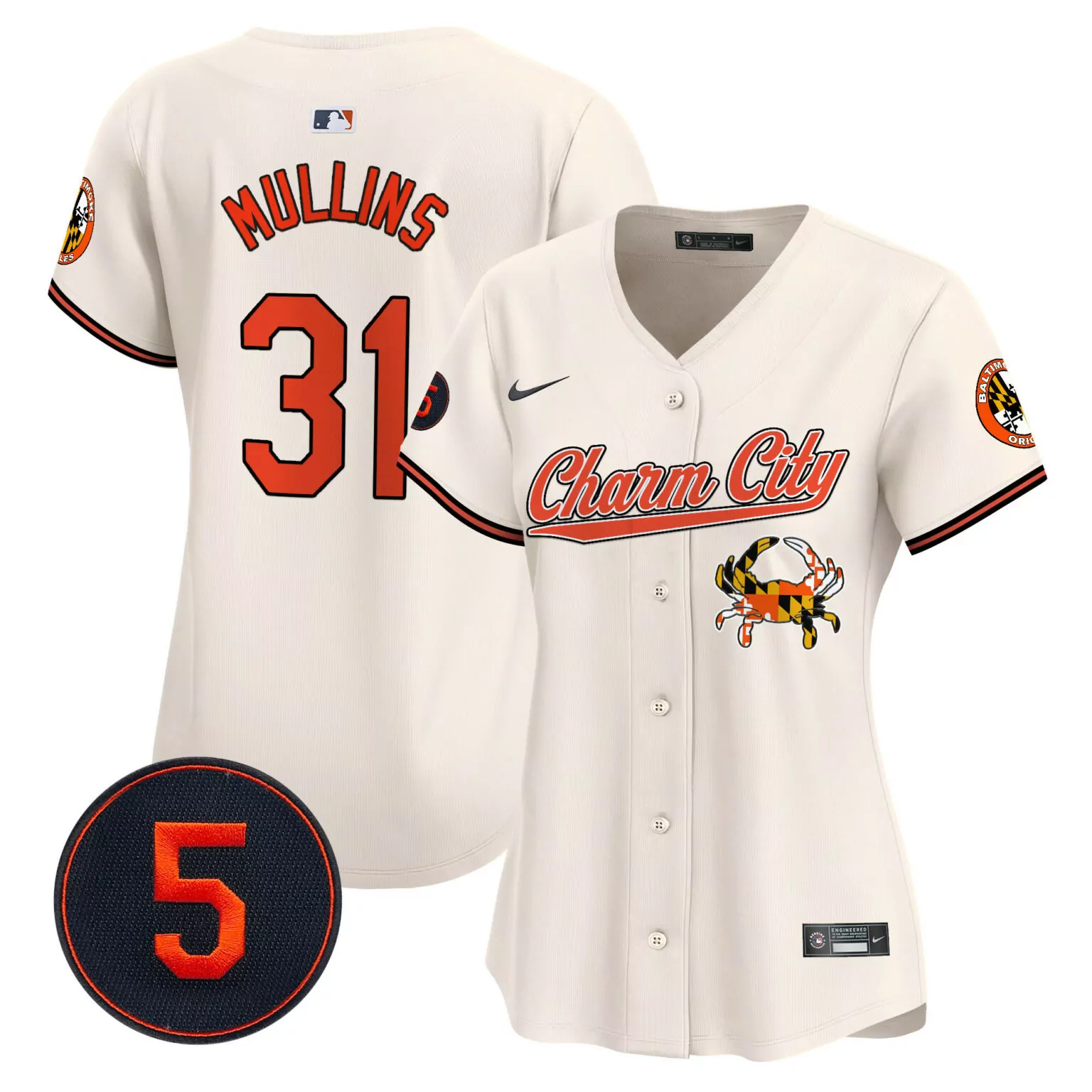Customizable Cream cedric mullins baltimore orioles robinson patch jersey v8 all stitched 9382