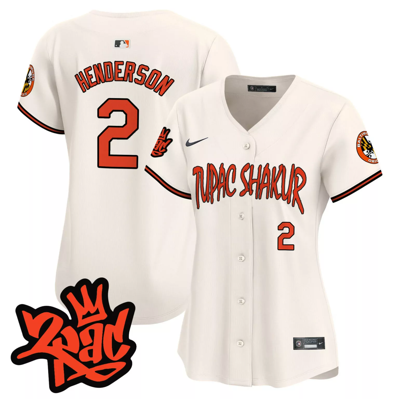 Personalized Cream gunnar henderson baltimore orioles tupac shakur jersey all stitched 3714
