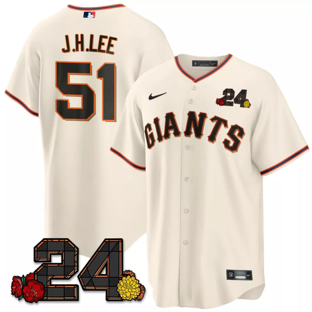 Custom Cream home jung hoo lee san francisco giants 2024 willie mays patch jersey v2 all stitched 4540