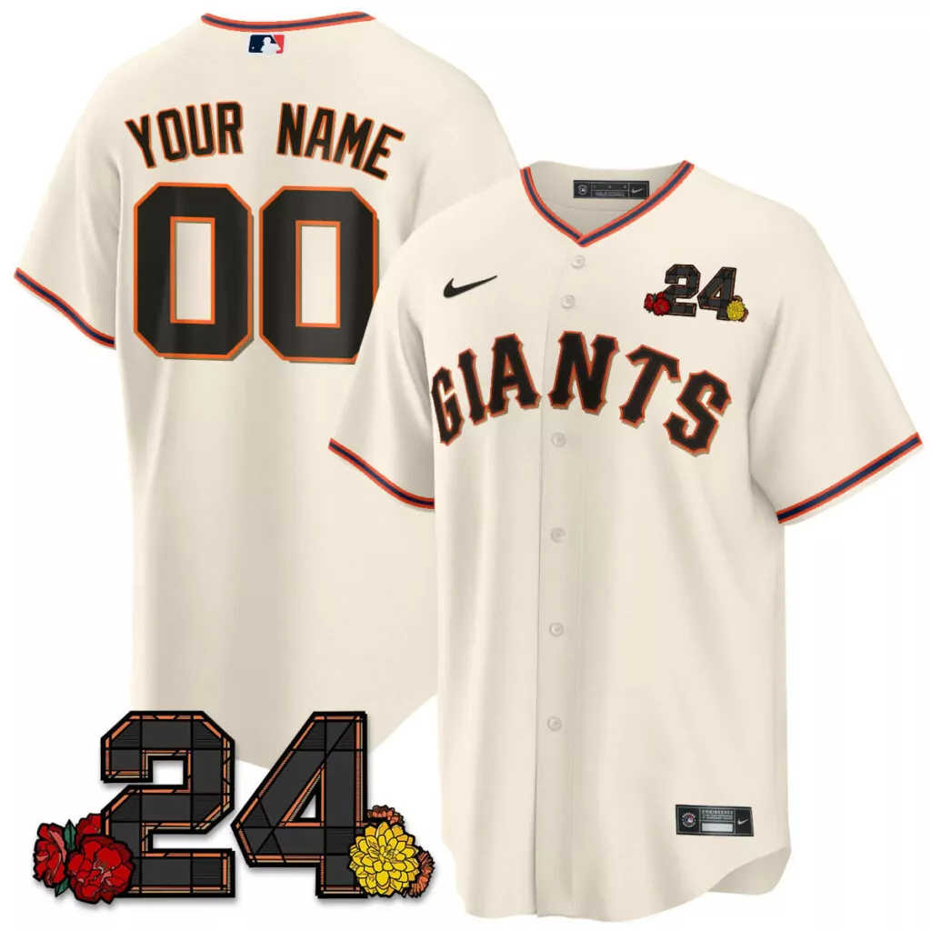 Personalized Cream home san francisco giants 2024 willie mays patch vapor custom jersey v2 all stitched 3757