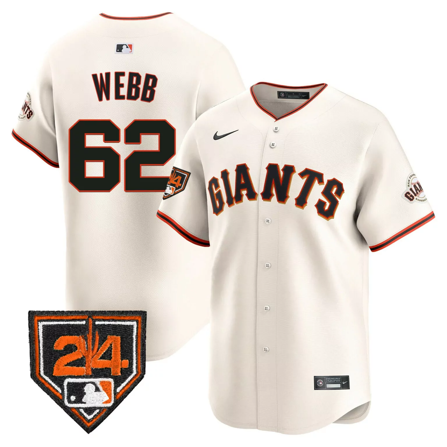Customizable Black gold logan webb san francisco giants 2024 spring training jersey all stitched 3984