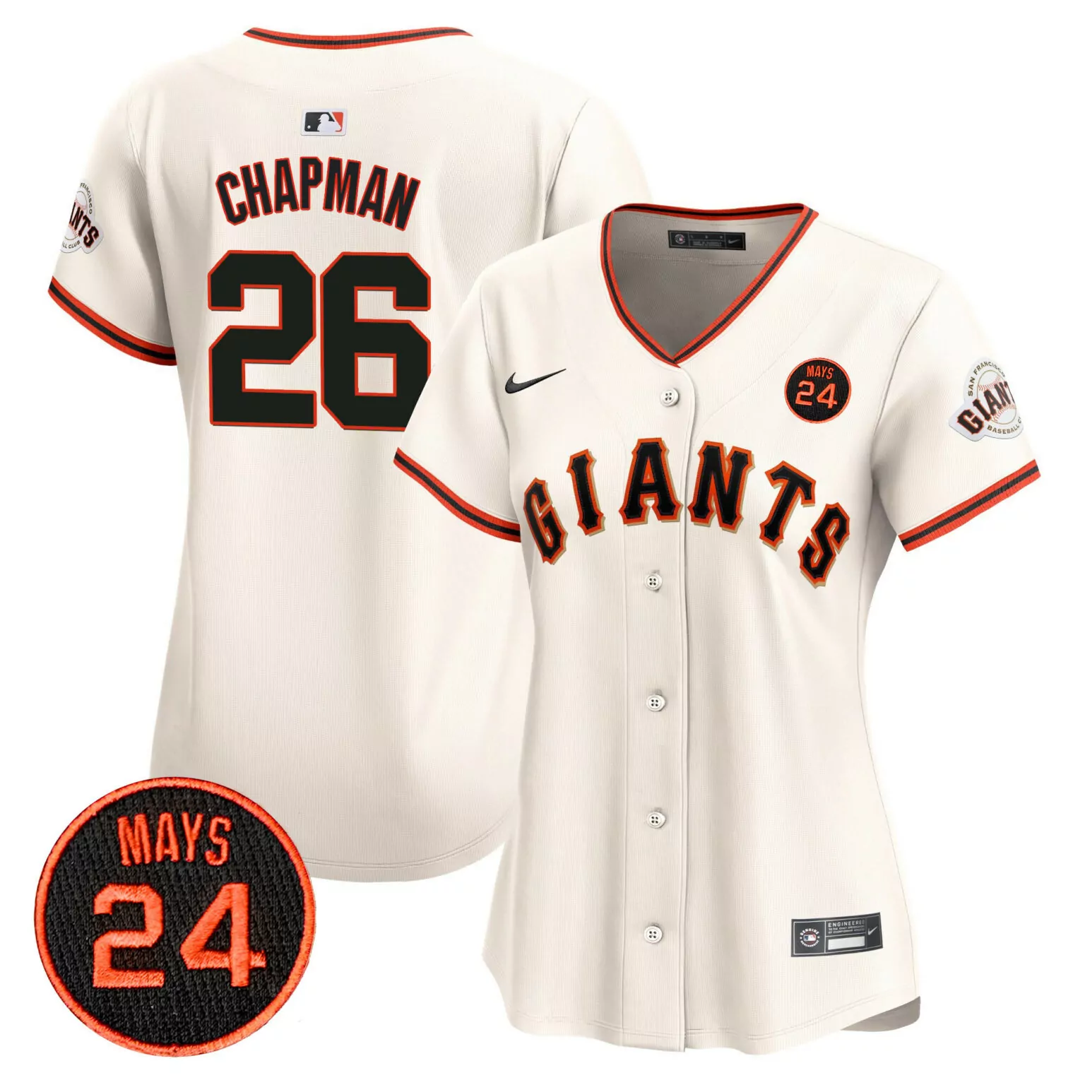 Customizable Cream matt chapman san francisco giants 2024 willie mays patch jersey all stitched 2747