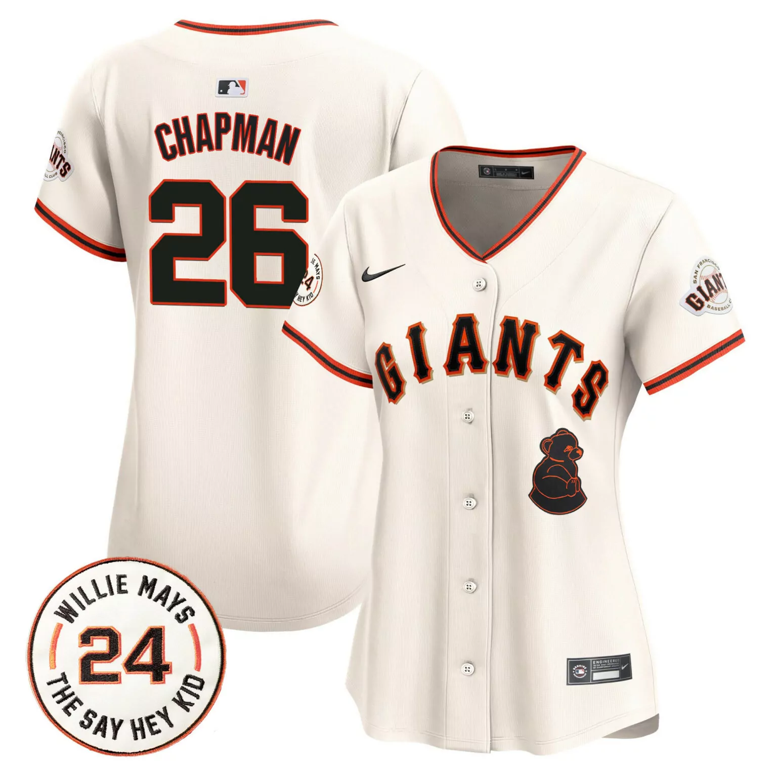 Customizable Cream matt chapman san francisco giants 2024 willie mays patch jersey v4 all stitched 5086