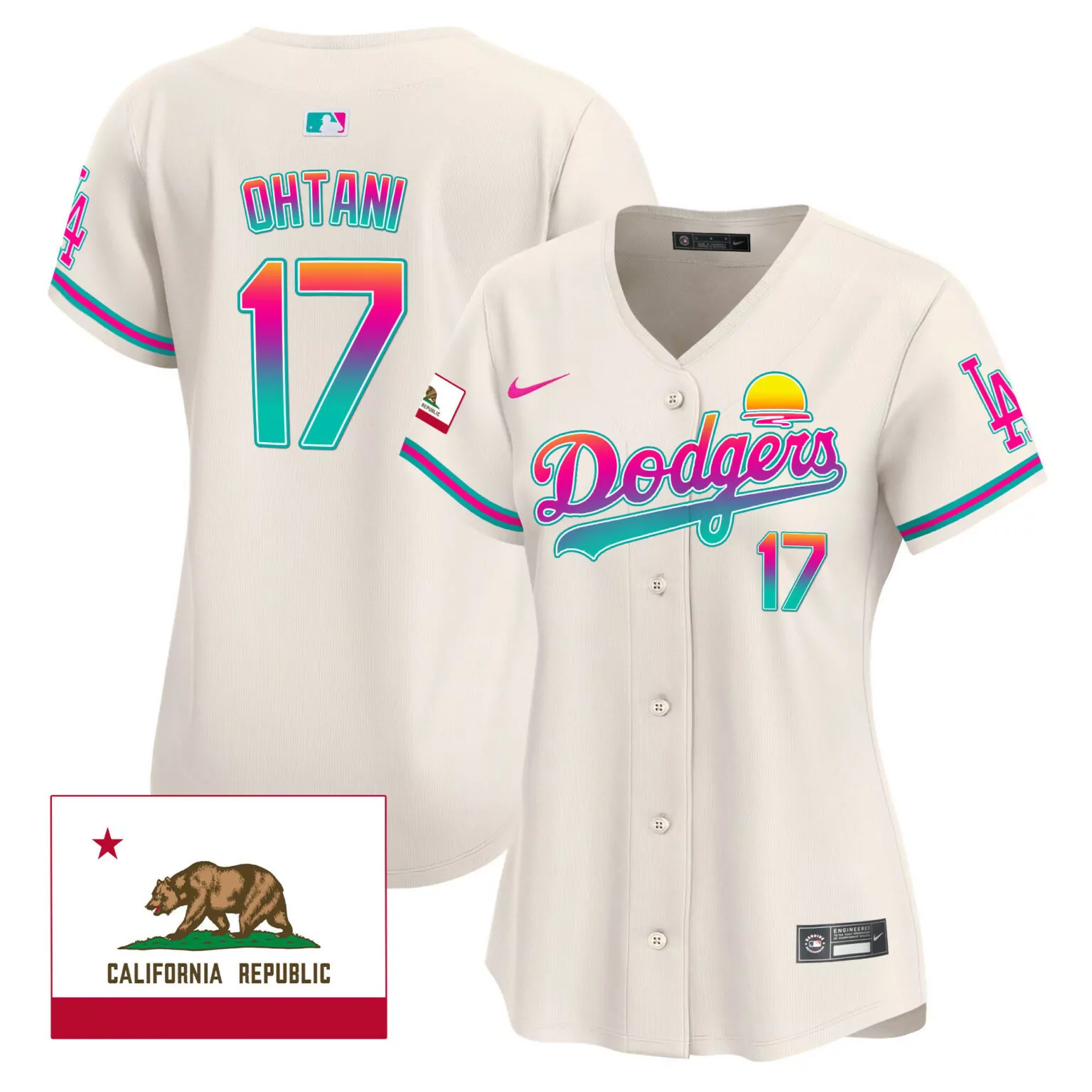 Customizable Cream shohei ohtani los angeles dodgers 2024 los angeles city style jersey all stitched 6953