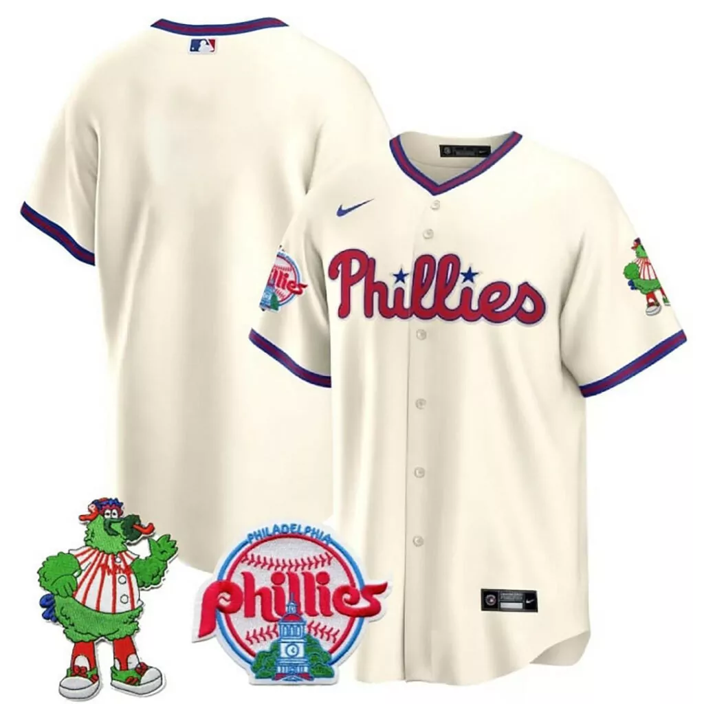 Customizable Cream team philadelphia phillies phillie patch jersey all stitched 2028