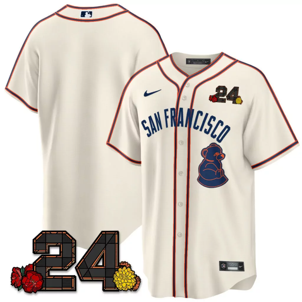 Customizable Cream team san francisco giants 2024 willie mays patch jersey v2 all stitched 8582