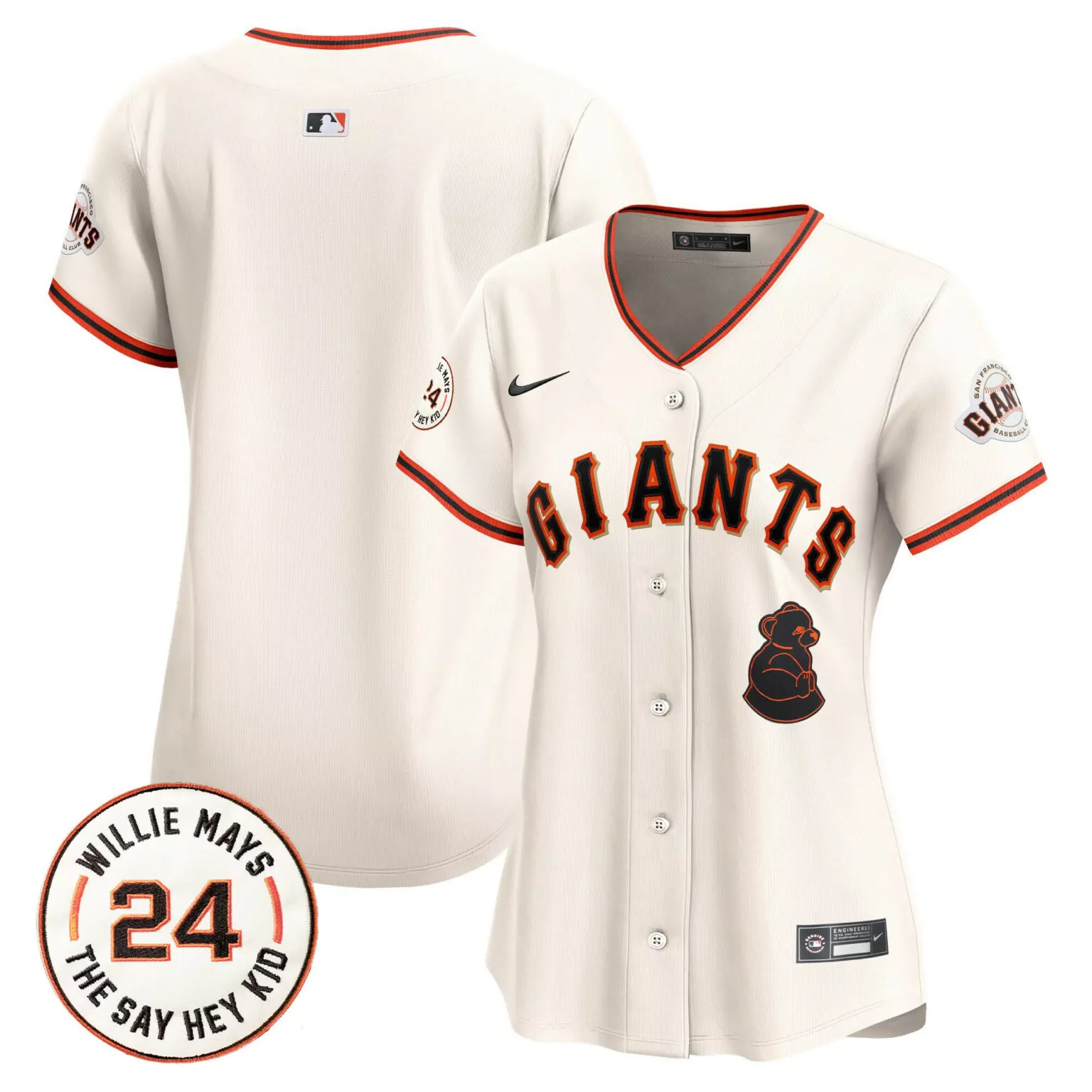 Customizable Cream team san francisco giants 2024 willie mays patch jersey v2 all stitched 8582