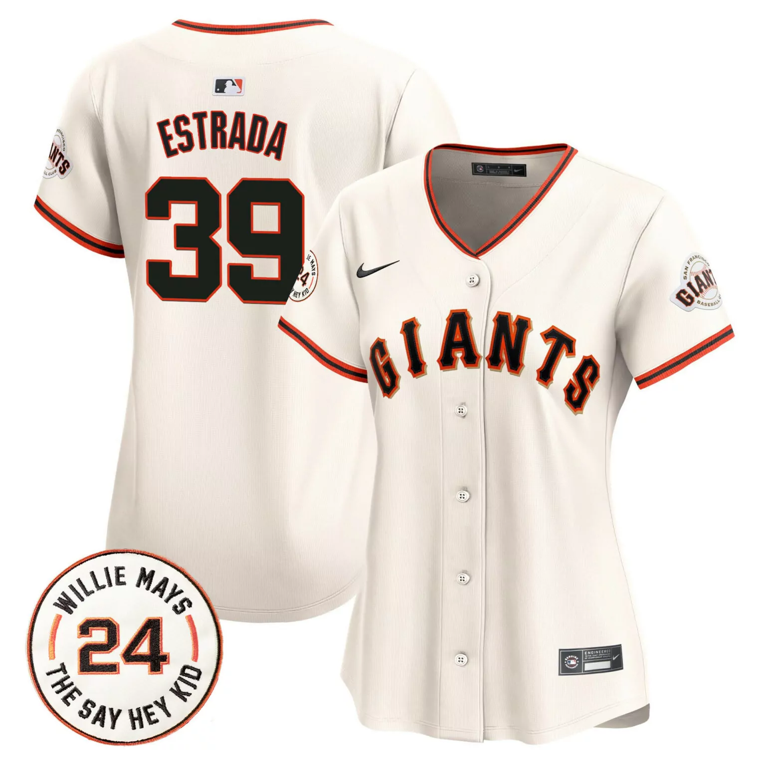 Custom Cream team san francisco giants 2024 willie mays patch jersey v5 all stitched 2009