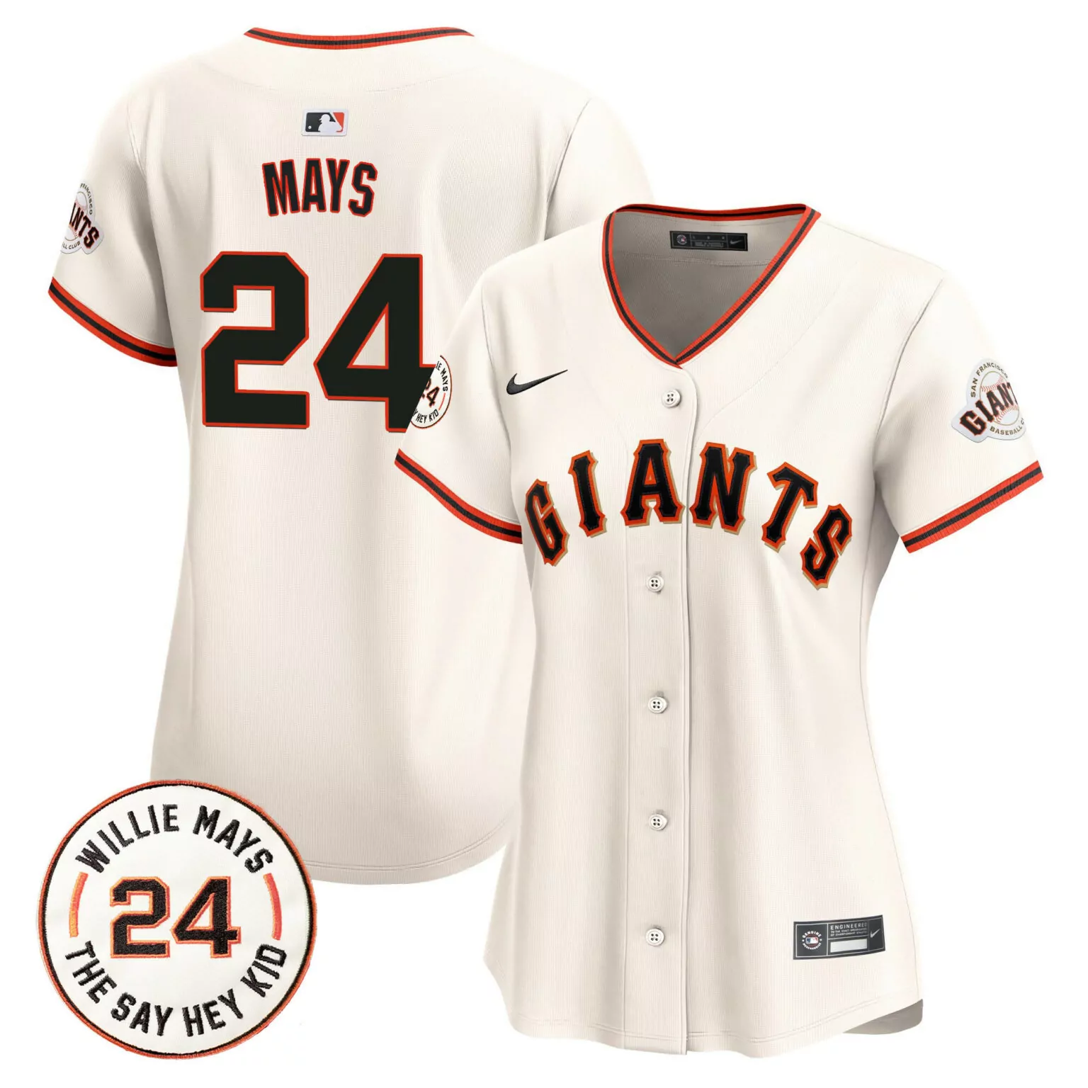 Custom Cream willie mays san francisco giants 2024 willie mays patch jersey all stitched 4130