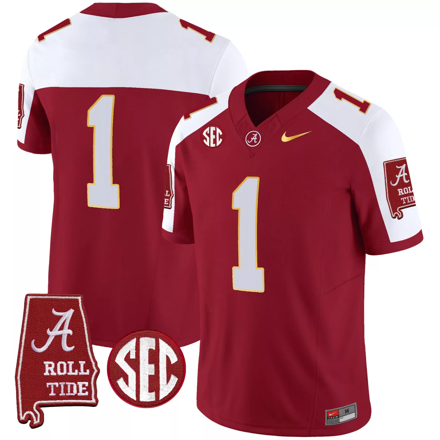 Custom Crimson alternate 1 team alabama crimson tide gold trim jersey alabama map all stitched 8166