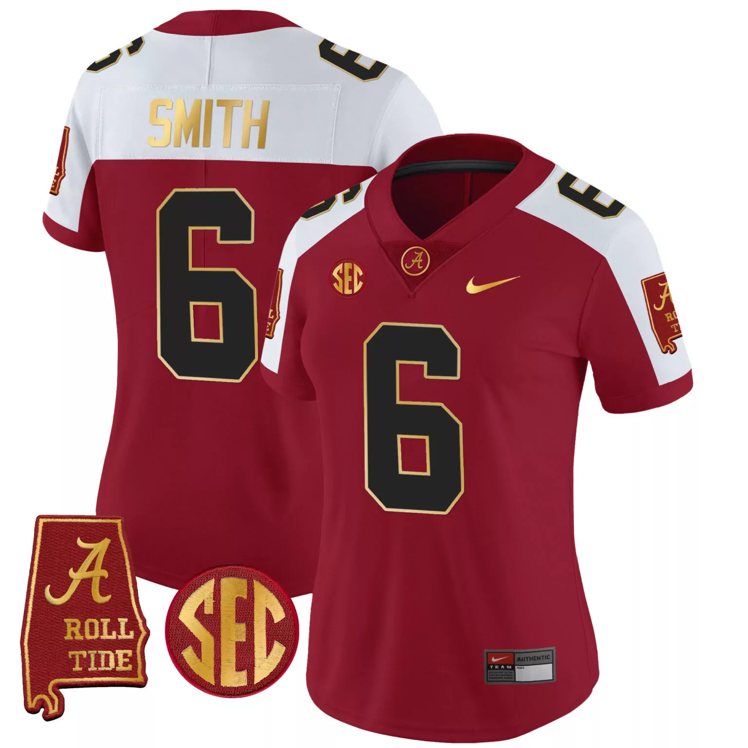 Custom Crimson alternate devonta smith alabama crimson tide gold trim jersey v2 alabama map all stitched 8247