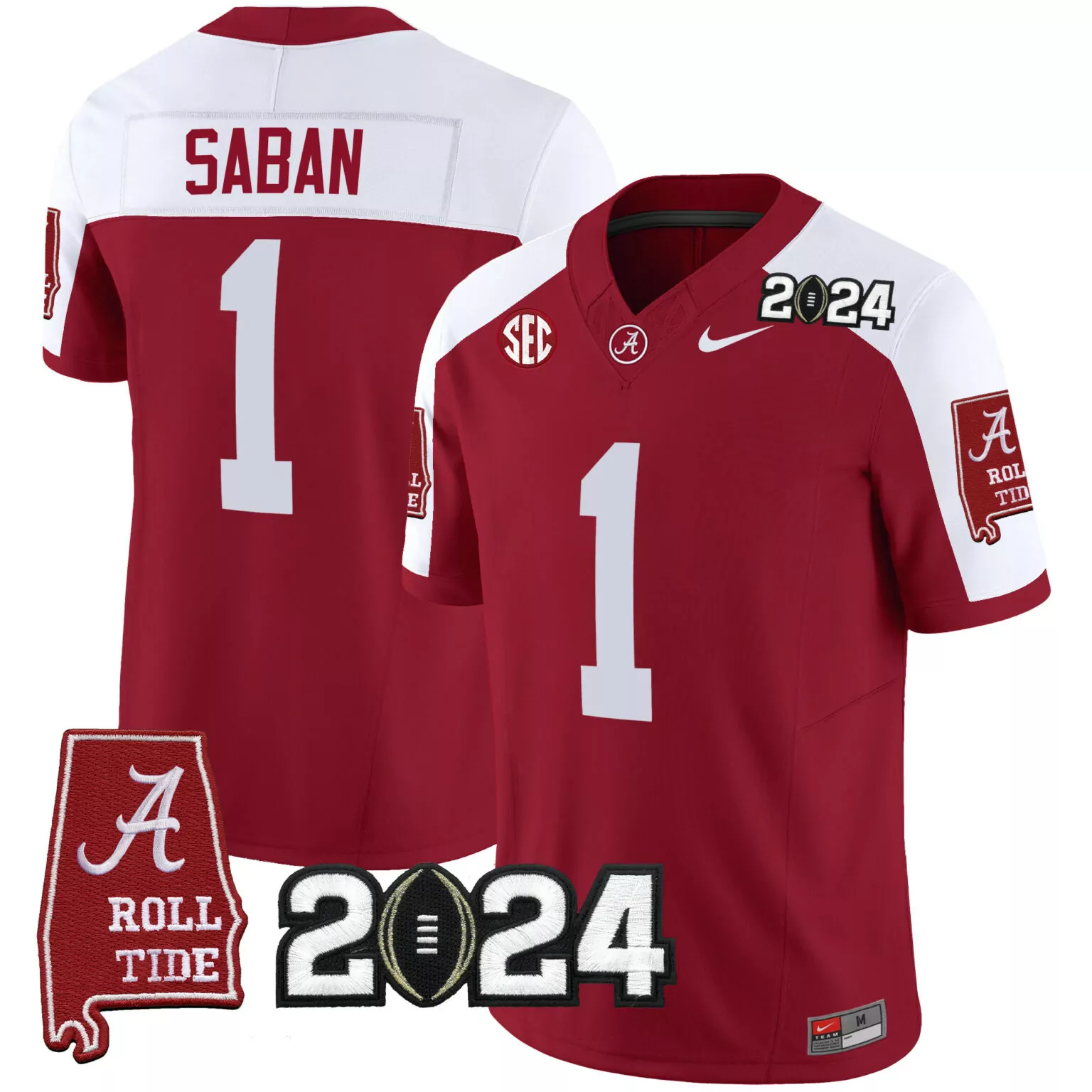 Customizable Crimson alternate nick saban alabama crimson tide 2024 jersey all stitched 9116