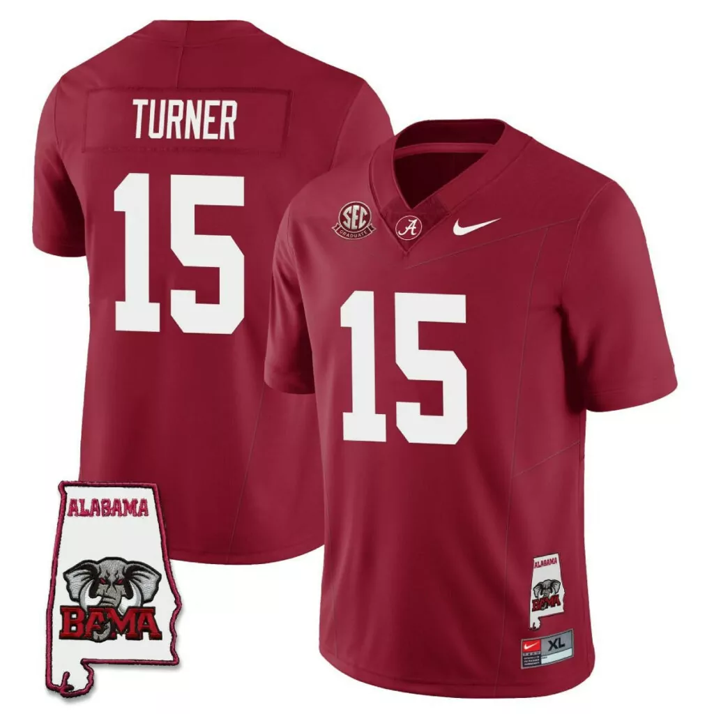 Personalized Crimson dallas turner alabama crimson tide 2023 jersey alabama map all stitched 3619