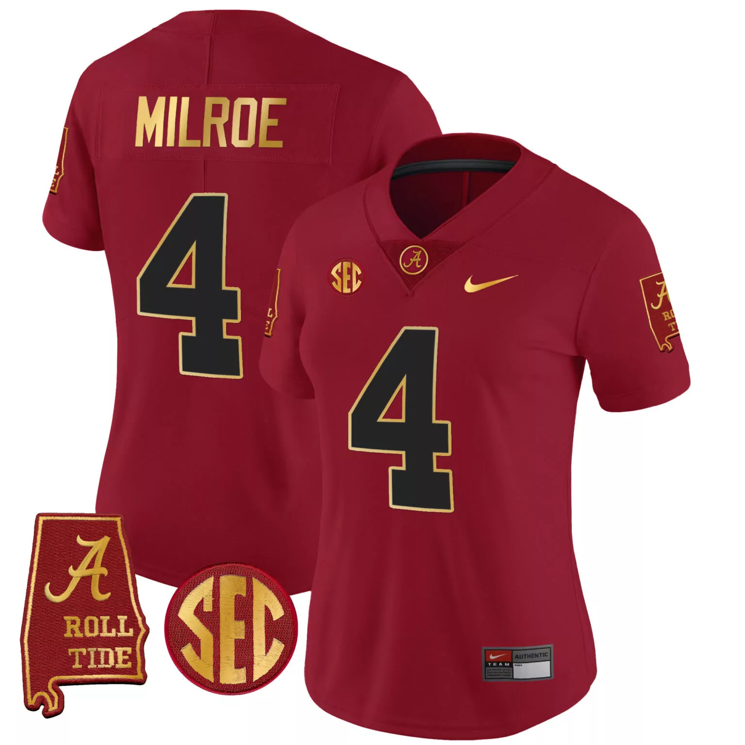 Personalized Crimson jalen milroe alabama crimson tide gold trim jersey v2 alabama map all stitched 1743