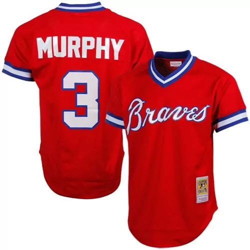 Customizable Dale murphy atlanta atlanta braves 1980 cooperstown collection mesh batting practice jersey red 6278
