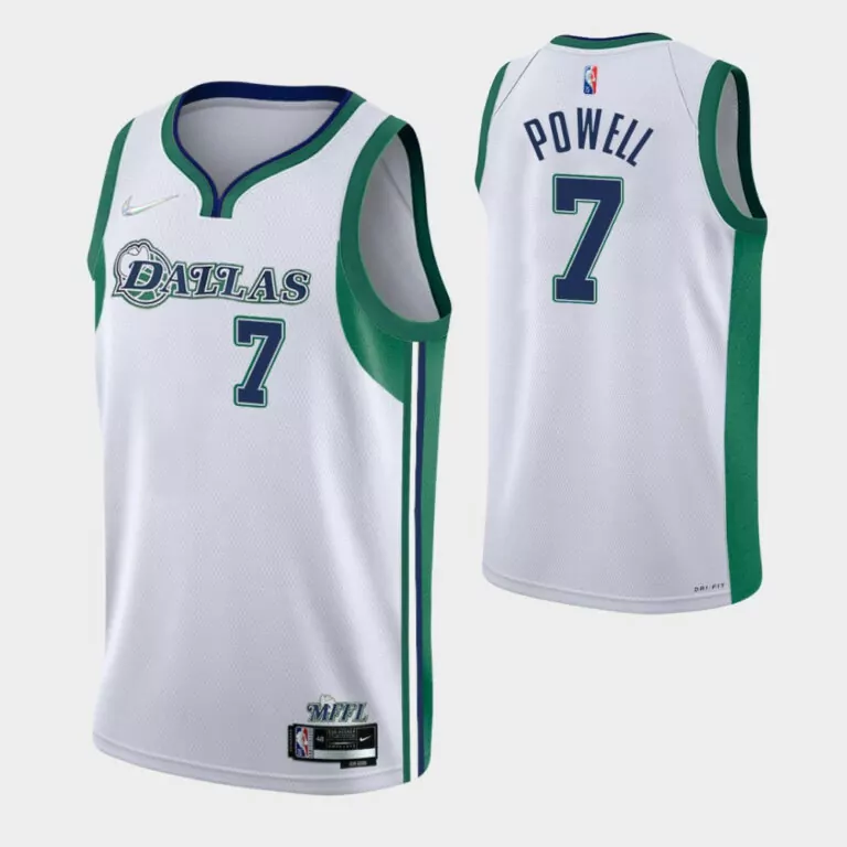 Customizable Dallas mavericks dwight powell 7 nba 202122 city white jersey mavericks fans 3846