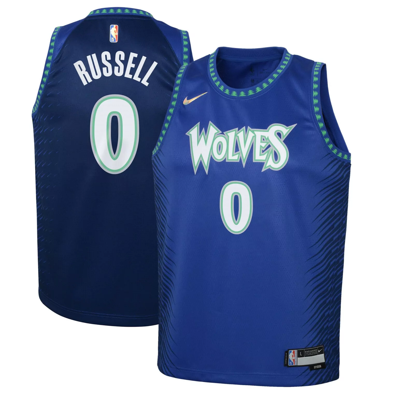 Custom Dangelo russell minnesota timberwolves 202122 jersey city edition blue nba 4165