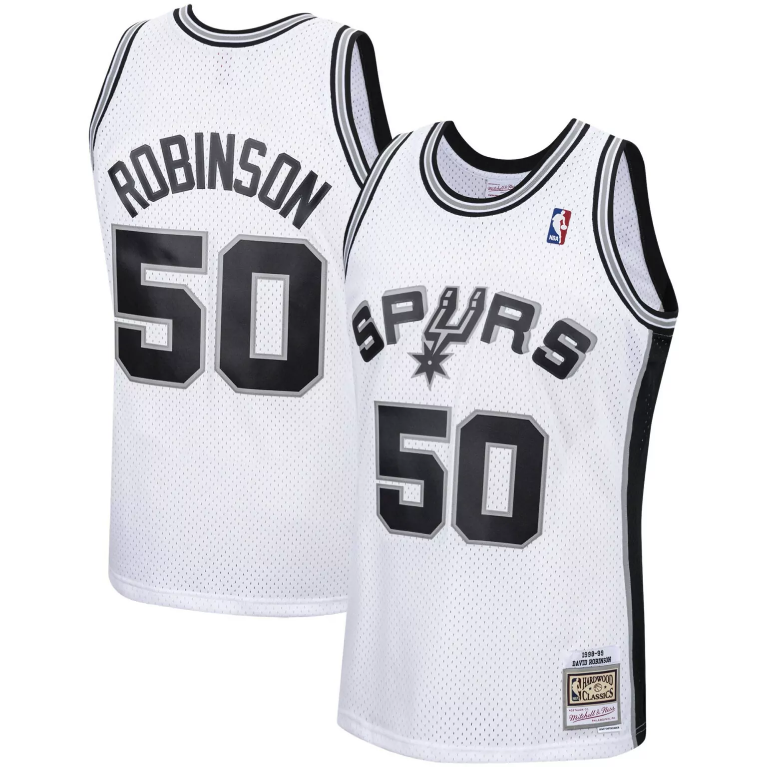 Personalized David robinson san antonio spurs 199899 hardwood classics jersey white nba 9913