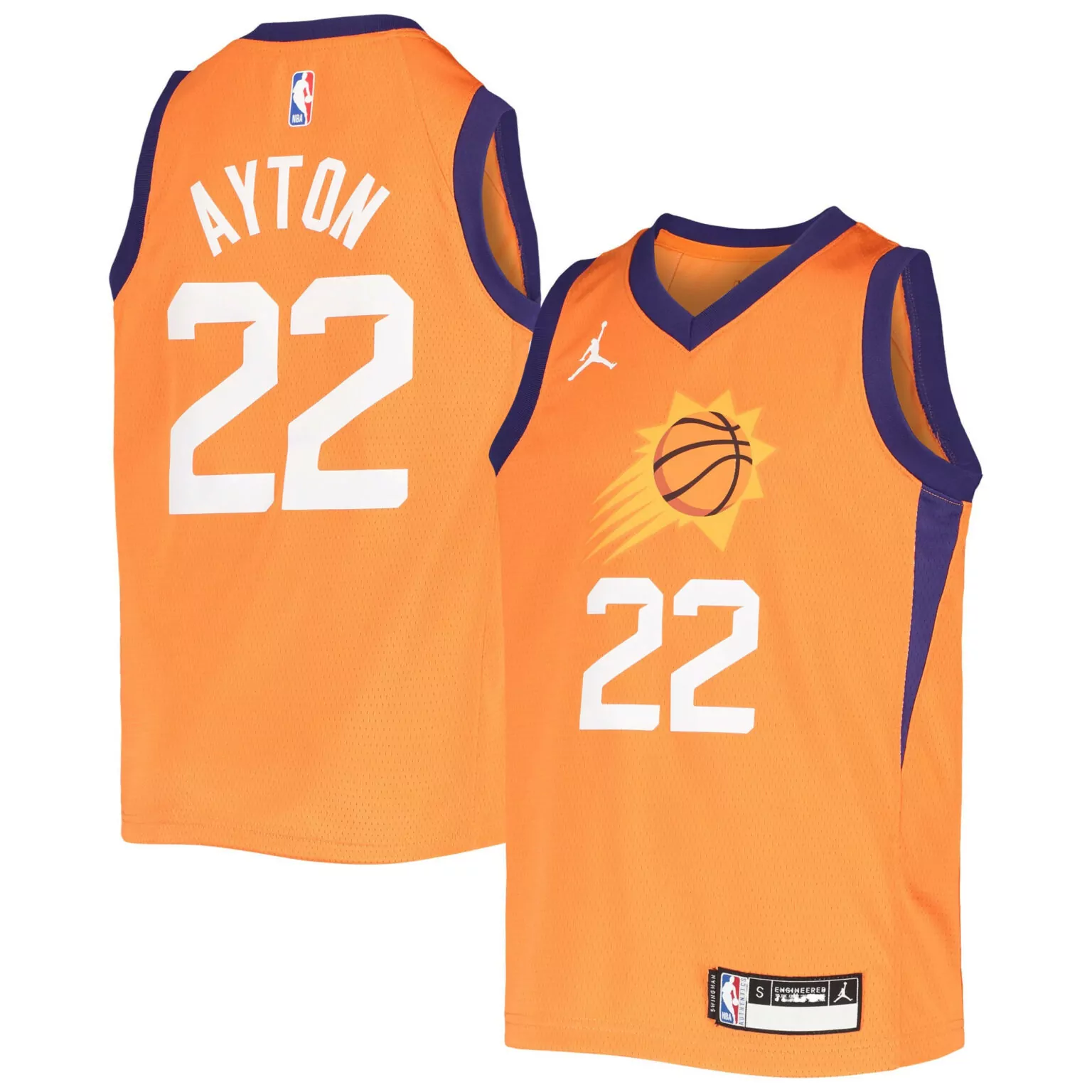 Personalized Deandre ayton phoenix suns jordan brand 202021 jersey statement edition orange nba 3633