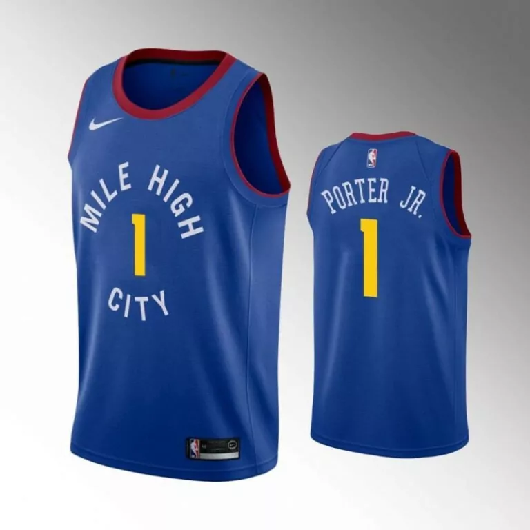 Custom Denver nuggets micheal porter jr 1 2020 nba new arrival blue jersey 5749
