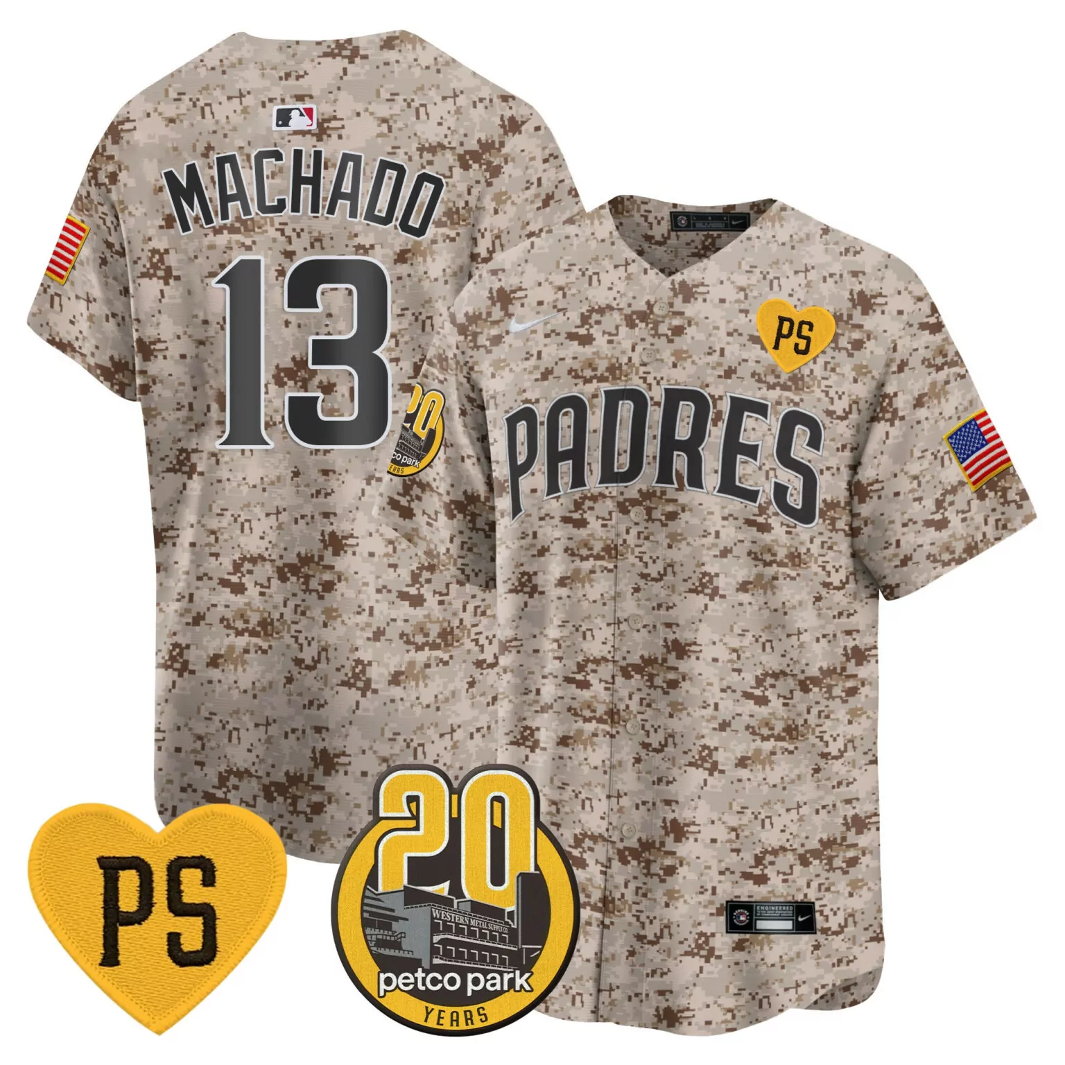 Personalized Desert manny machado san diego padres for peter petco park 20th patch usmc jersey all stitched 4094