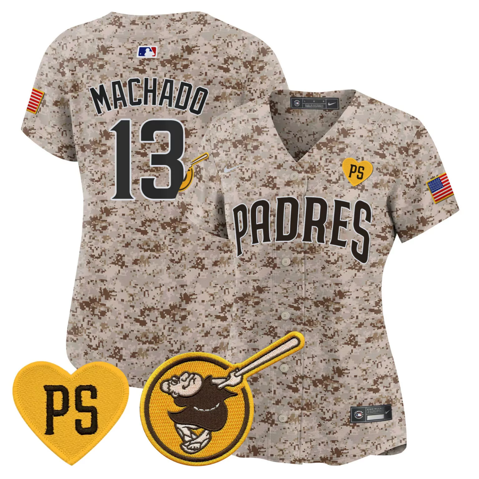 Custom Desert manny machado san diego padres usmc alternate jersey all stitched 5979