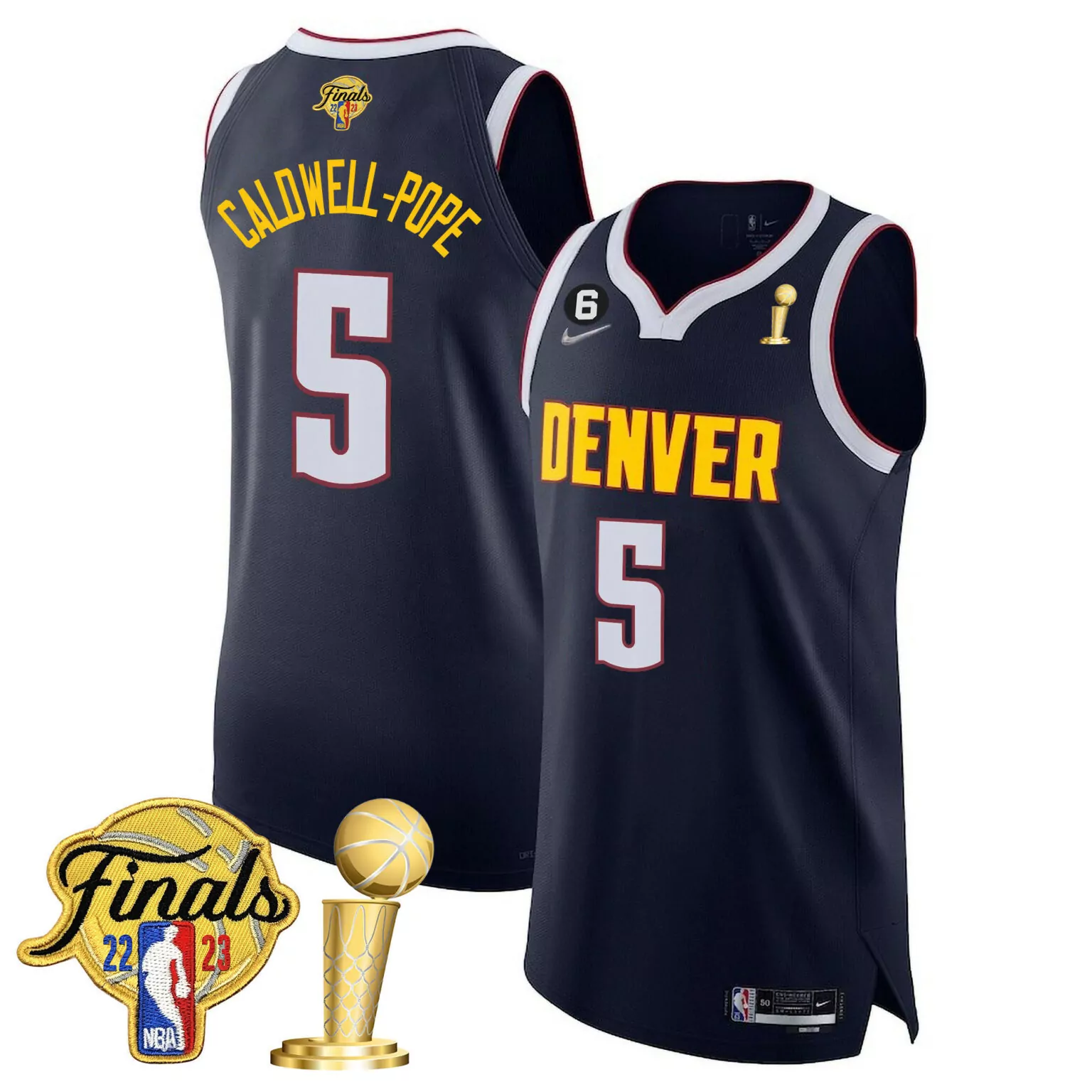 Custom Diamond caldwell pope denver nuggets 2023 finals patch champions collection jersey v2 all stitched 6554