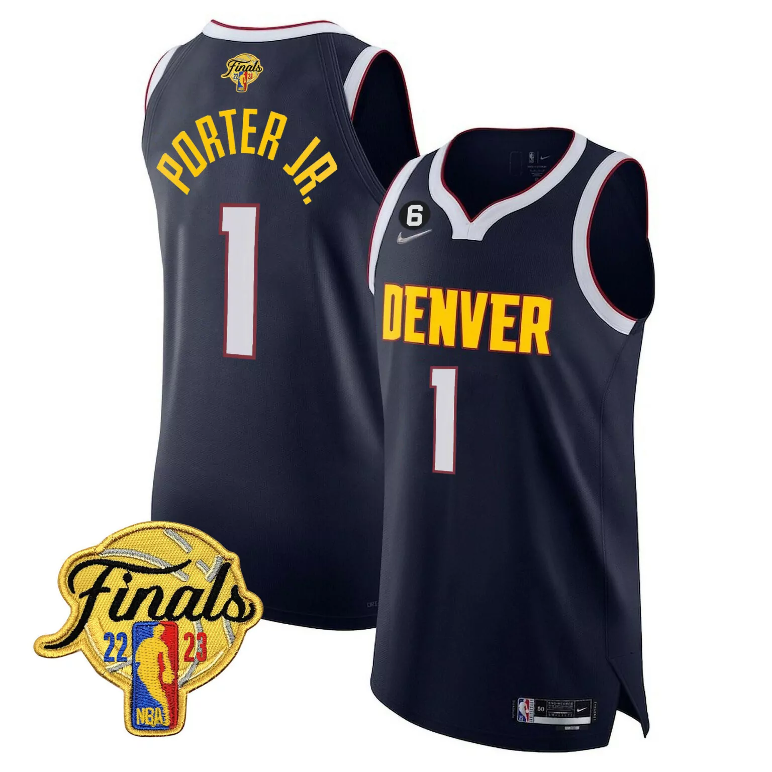 Customizable Diamond porter jr denver nuggets 2023 finals patch collection jersey v2 all stitched 3594