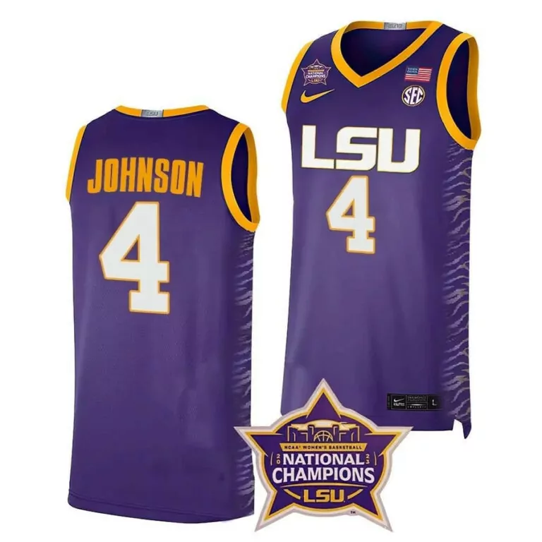 Personalized Flaujae johnson lsu tigers college champions purple 2023 jersey all stitched 7695