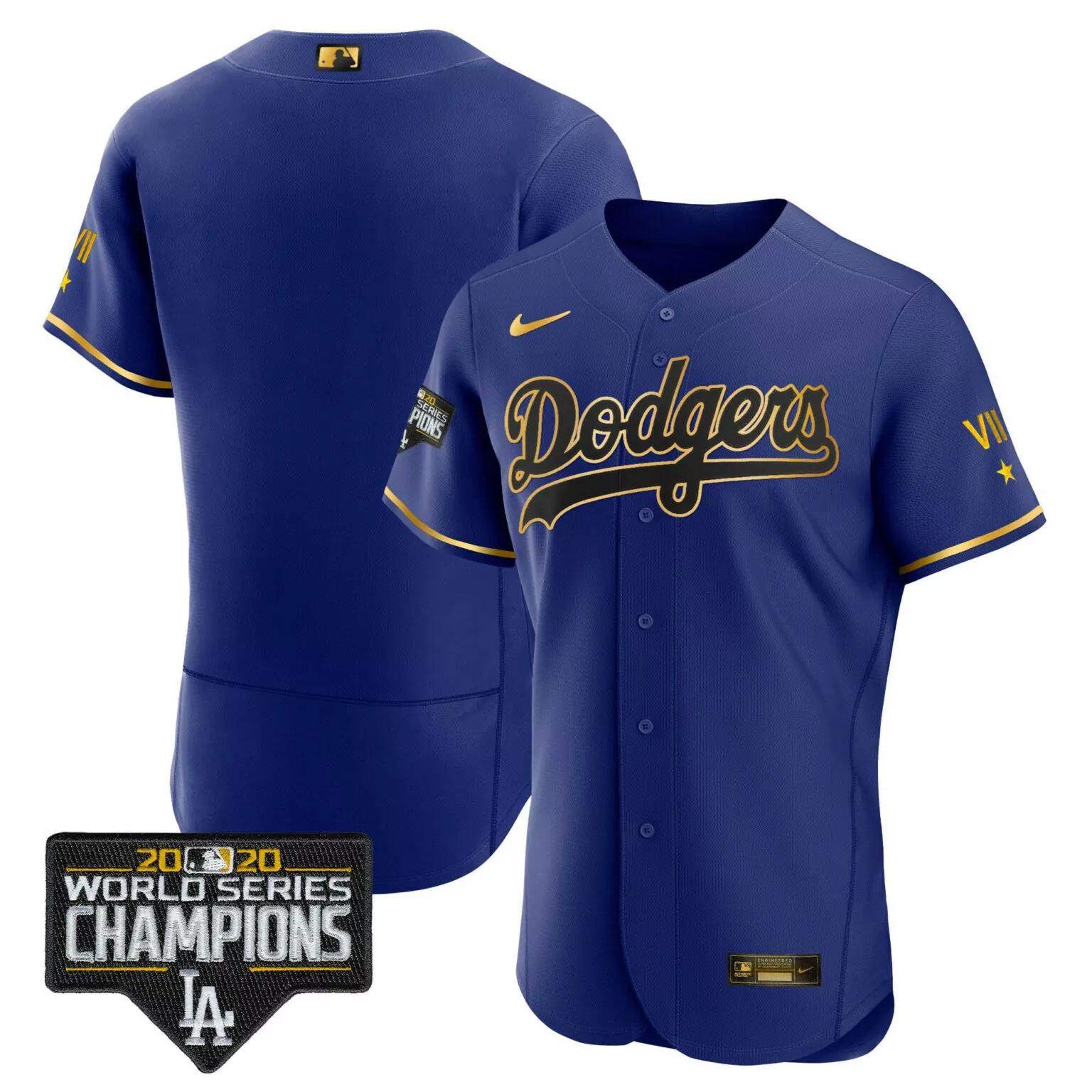 Customizable Flex black royal team los angeles dodgers royal gold world series 2020 patch jersey all stitched 3597
