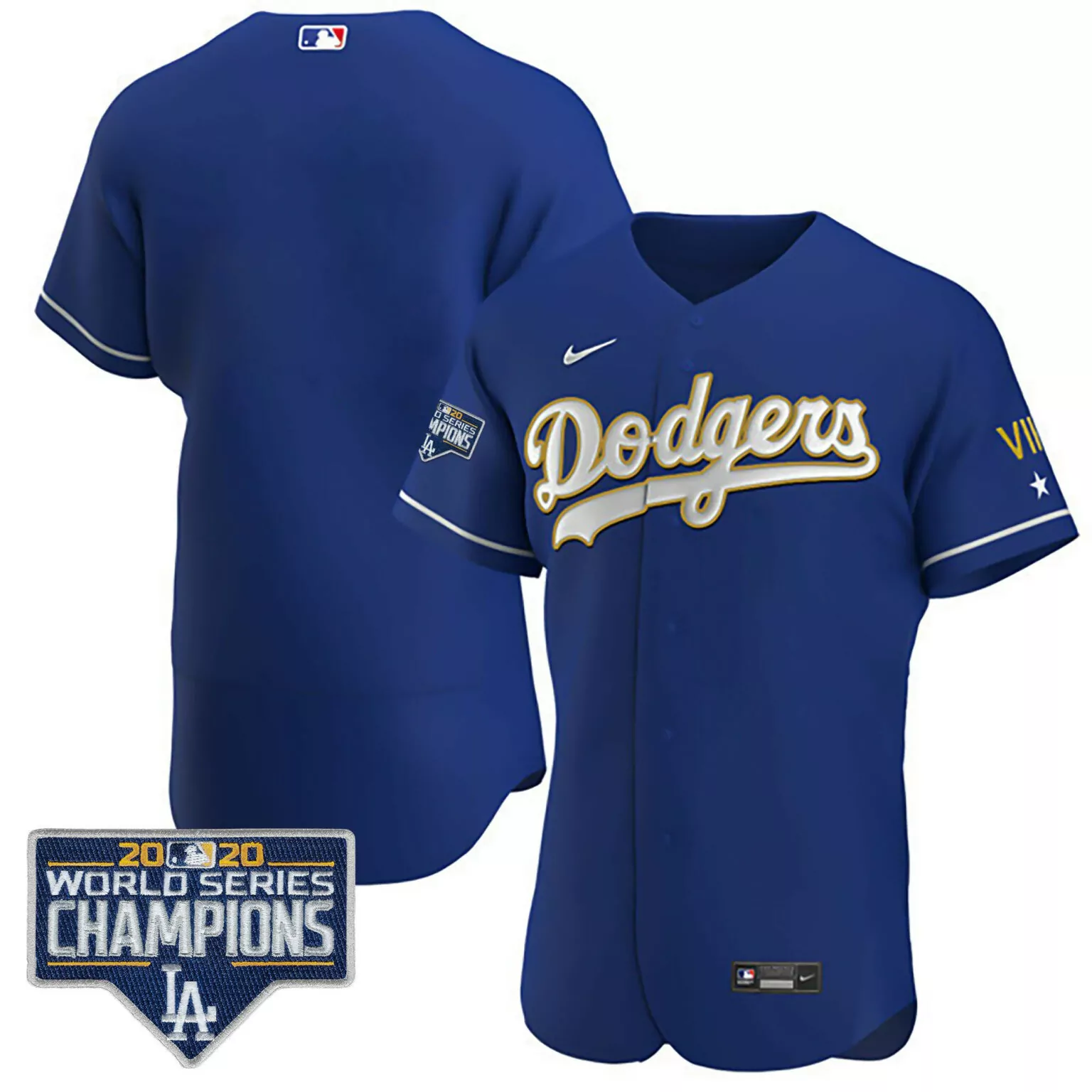 Personalized Flex royal team los angeles dodgers world series patch gold jersey all stitched 5203