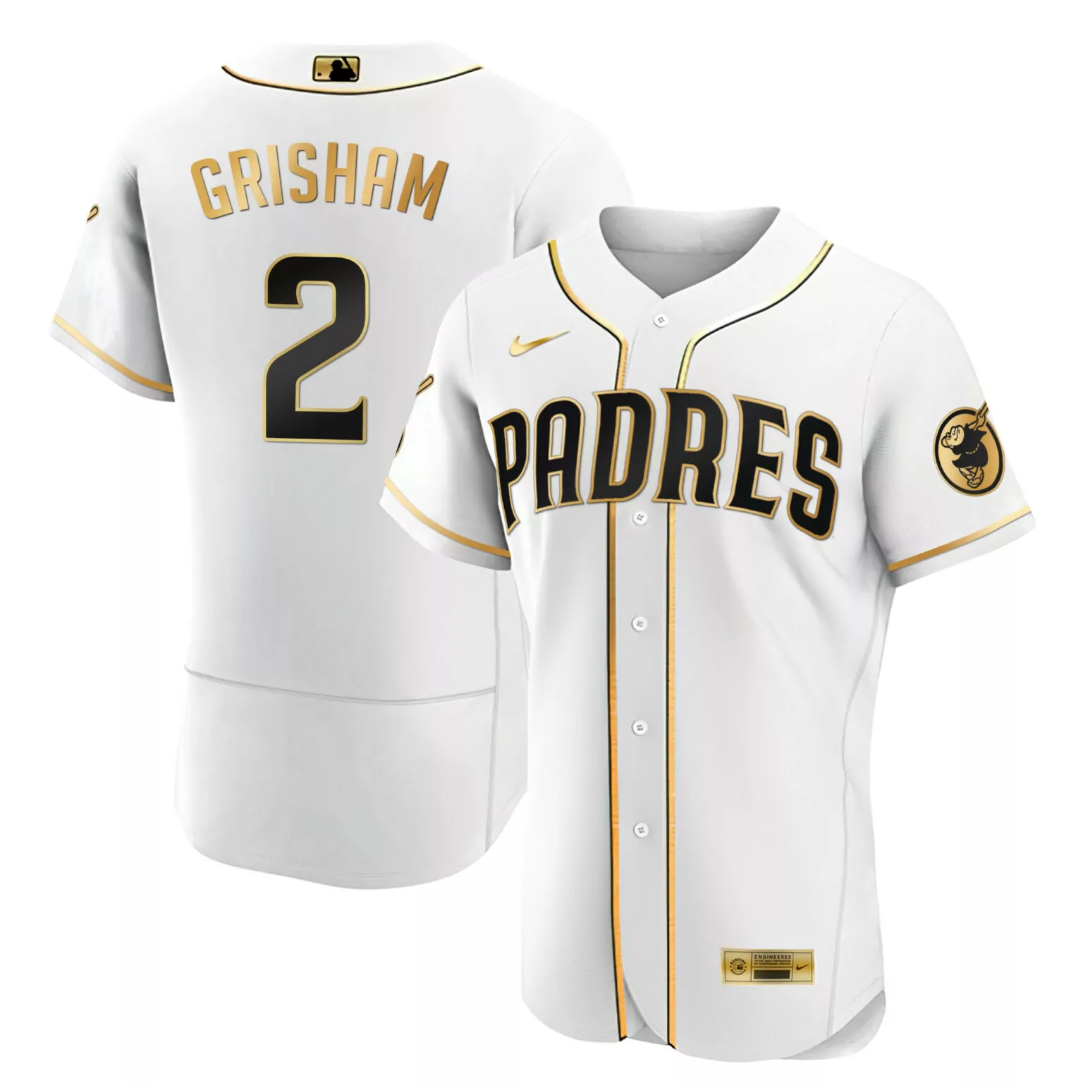 Custom Flex white gold trent grisham san diego padres black gold jersey all stitched 4034